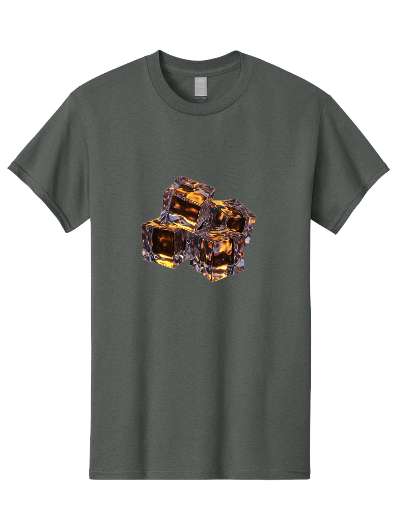 Transparent-Gold-Cubes Men'S Graphic Tee, 100% Cotton, Comfortable Casual Summer Wear, Machine Washable, Tigereye Gemstones, Golden Brown Gem, Tiger'S Eye, Precious Stones, Luxury Jewelry, Ornate Decor, Earthy Tones, Gemstone Collection, Bad857 5