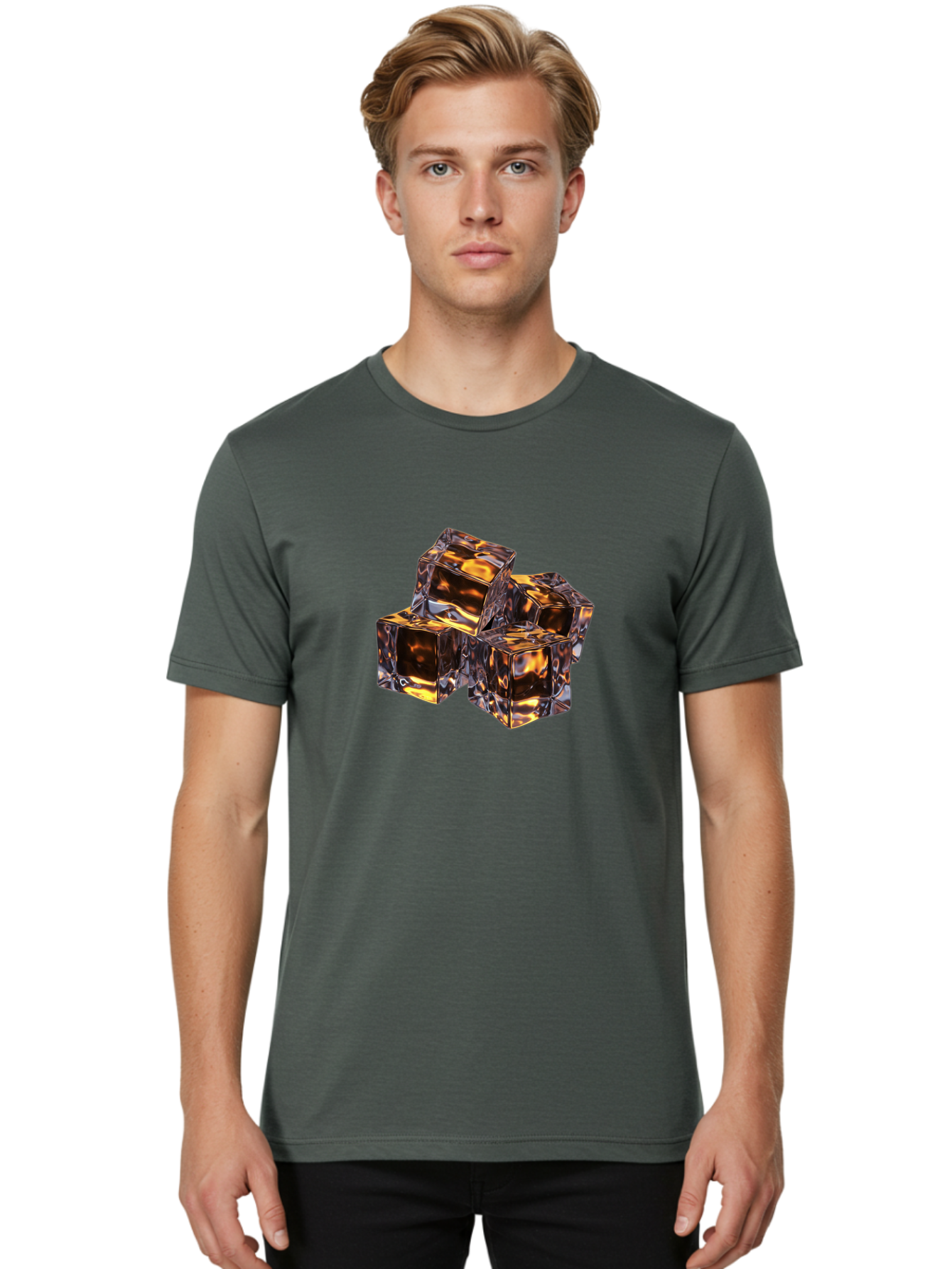Transparent-Gold-Cubes Men'S Graphic Tee, 100% Cotton, Comfortable Casual Summer Wear, Machine Washable, Tigereye Gemstones, Golden Brown Gem, Tiger'S Eye, Precious Stones, Luxury Jewelry, Ornate Decor, Earthy Tones, Gemstone Collection, Bad857 20