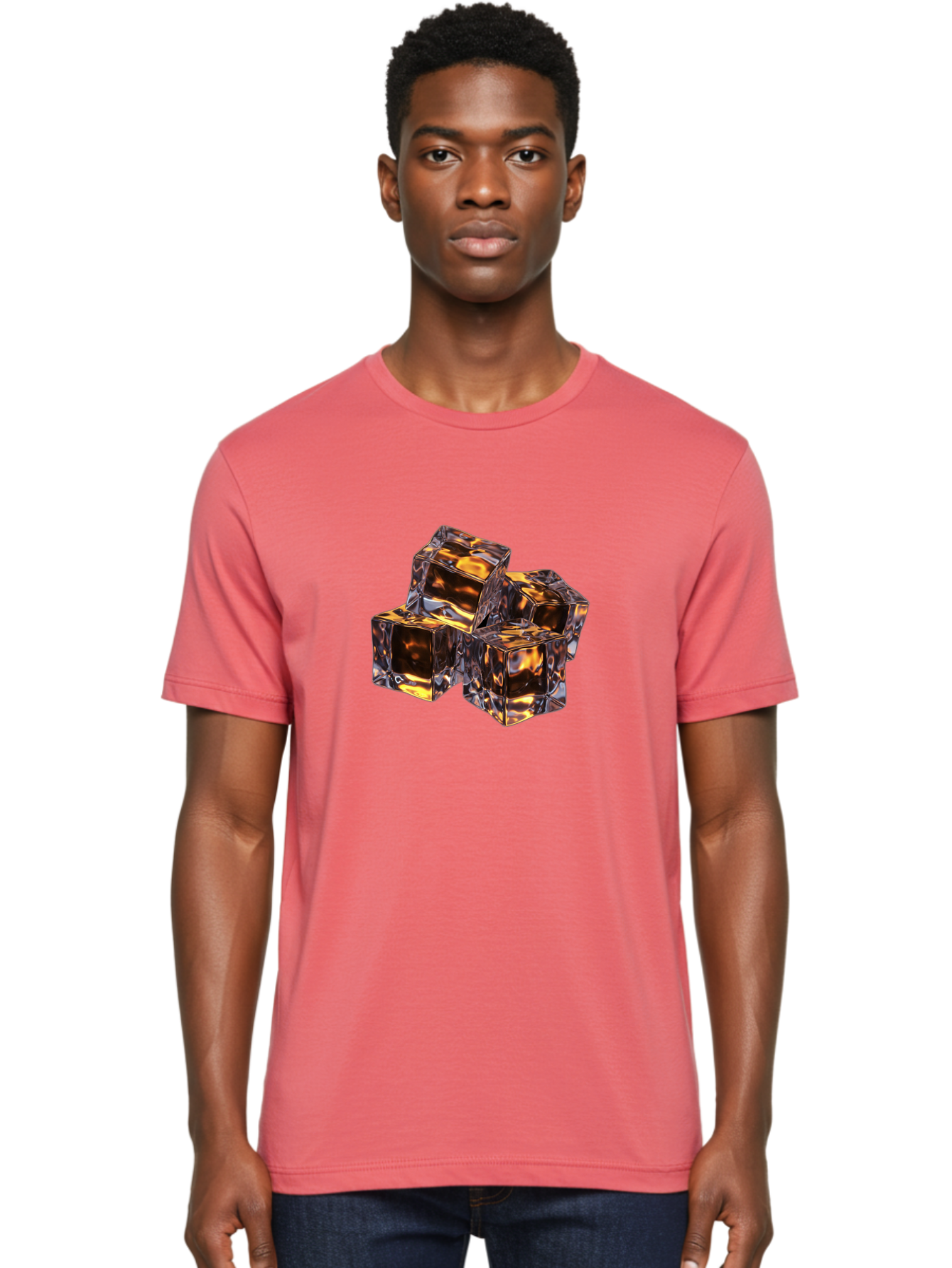 Transparent-Gold-Cubes Men'S Graphic Tee, 100% Cotton, Comfortable Casual Summer Wear, Machine Washable, Tigereye Gemstones, Golden Brown Gem, Tiger'S Eye, Precious Stones, Luxury Jewelry, Ornate Decor, Earthy Tones, Gemstone Collection, Bad857 29