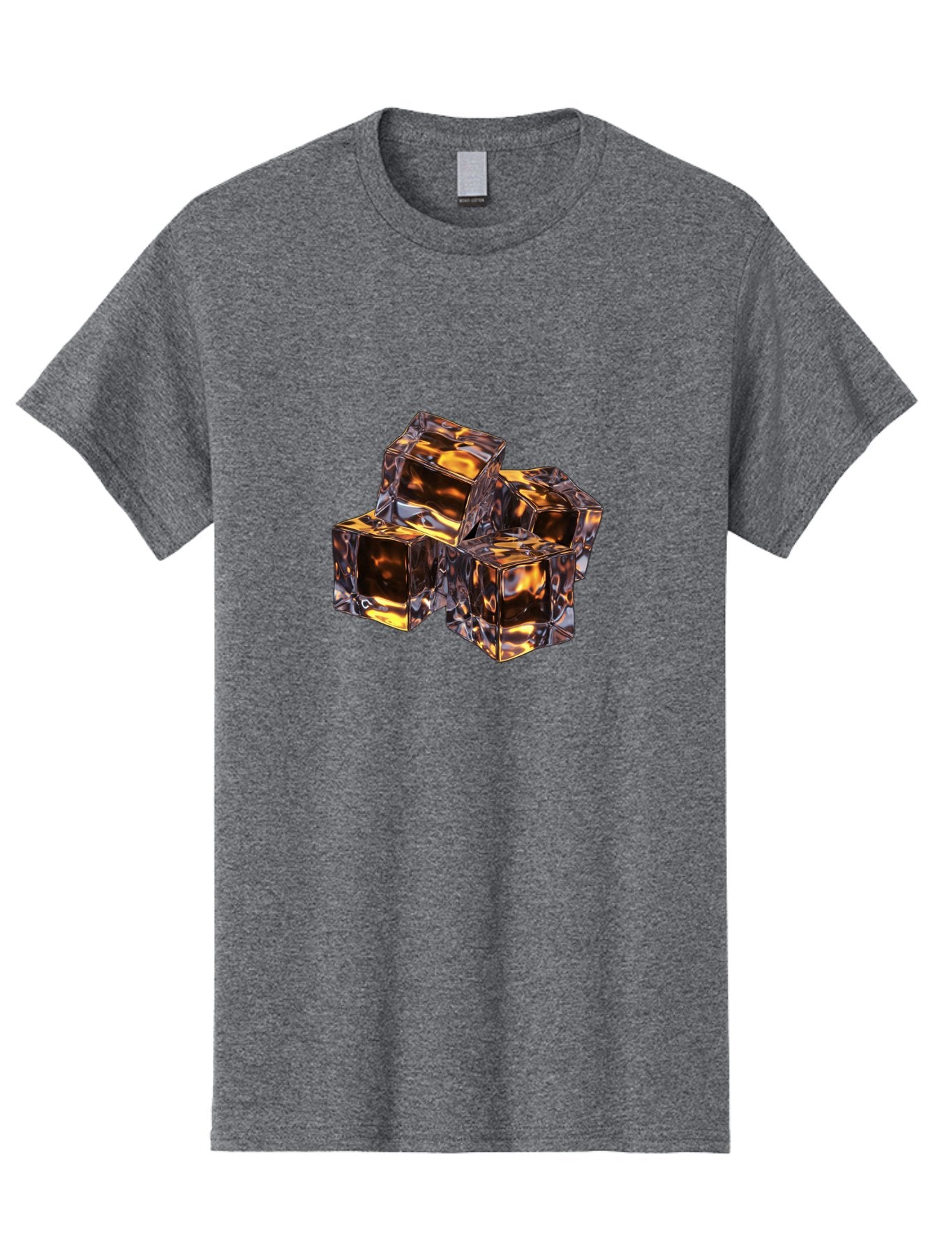 Transparent-Gold-Cubes Men'S Graphic Tee, 100% Cotton, Comfortable Casual Summer Wear, Machine Washable, Tigereye Gemstones, Golden Brown Gem, Tiger'S Eye, Precious Stones, Luxury Jewelry, Ornate Decor, Earthy Tones, Gemstone Collection, Bad857