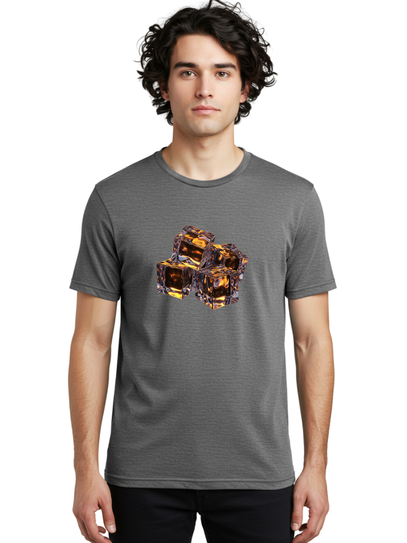 Transparent-Gold-Cubes Men'S Graphic Tee, 100% Cotton, Comfortable Casual Summer Wear, Machine Washable, Tigereye Gemstones, Golden Brown Gem, Tiger'S Eye, Precious Stones, Luxury Jewelry, Ornate Decor, Earthy Tones, Gemstone Collection, Bad857 25