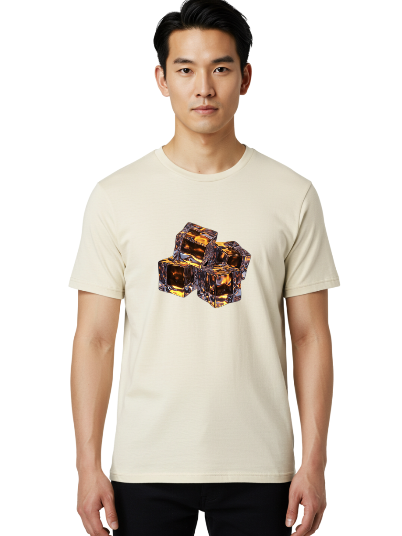 Transparent-Gold-Cubes Men'S Graphic Tee, 100% Cotton, Comfortable Casual Summer Wear, Machine Washable, Tigereye Gemstones, Golden Brown Gem, Tiger'S Eye, Precious Stones, Luxury Jewelry, Ornate Decor, Earthy Tones, Gemstone Collection, Bad857 30