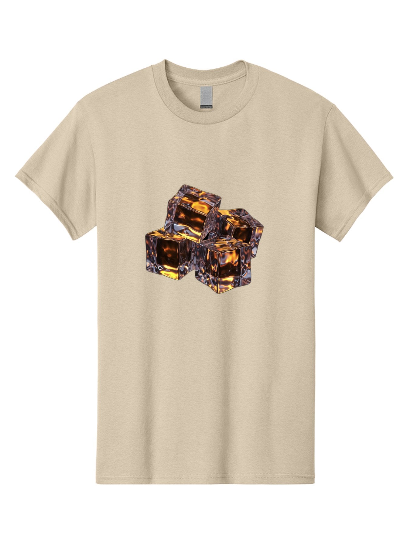Transparent-Gold-Cubes Men'S Graphic Tee, 100% Cotton, Comfortable Casual Summer Wear, Machine Washable, Tigereye Gemstones, Golden Brown Gem, Tiger'S Eye, Precious Stones, Luxury Jewelry, Ornate Decor, Earthy Tones, Gemstone Collection, Bad857 3