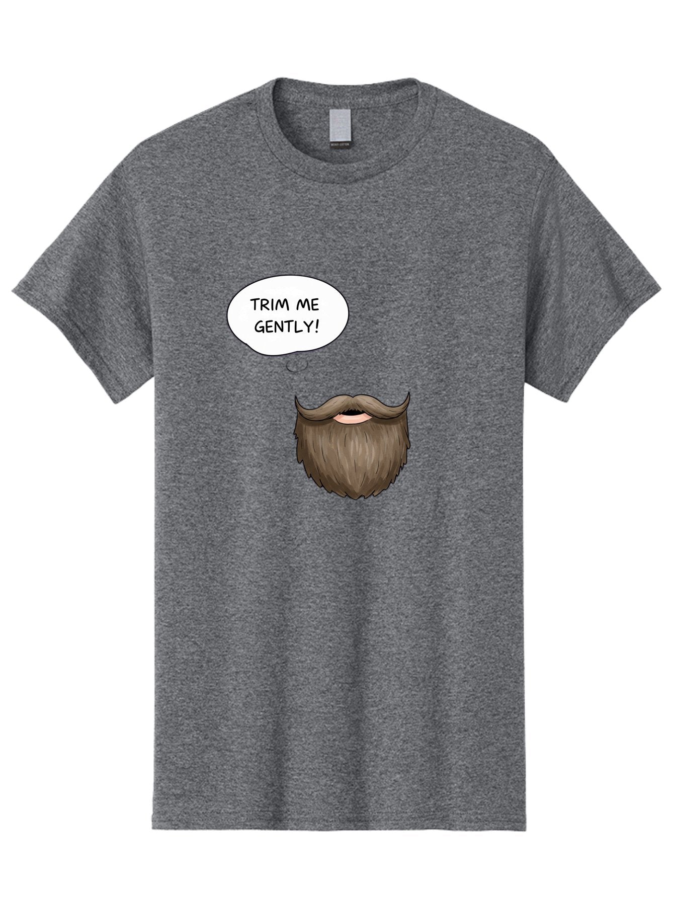 Trim-Me-Gently-2 Men'S Graphic Tee, 100% Cotton, Comfortable Casual Summer Wear, Machine Washable, Funny Cartoon Beard, Humorous Illustration, Whimsical Character, Mustache And Beard Combo, Playful Typography, Quirky Design, Bold Text, Bad863 13