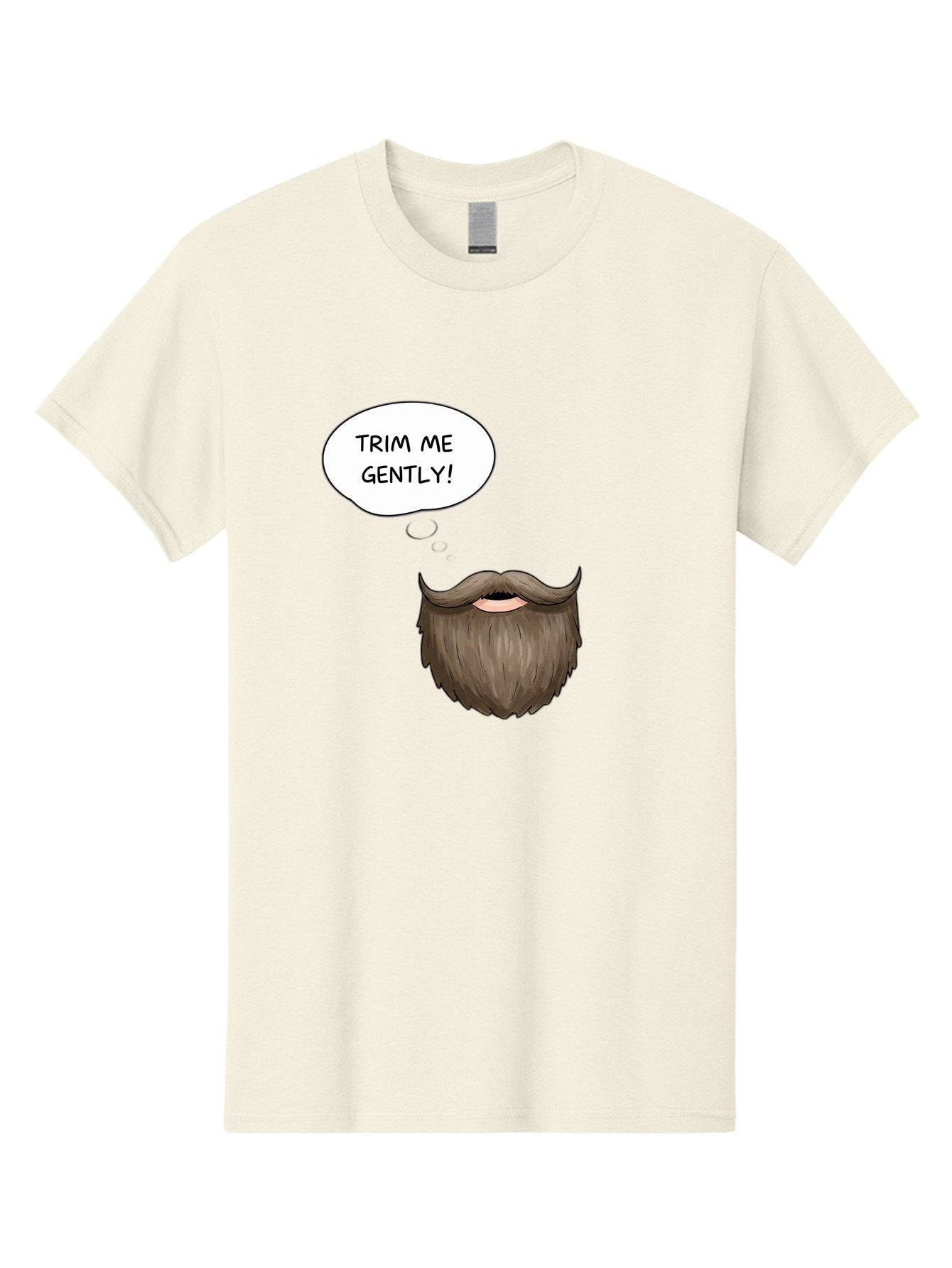 Trim-Me-Gently-2 Men'S Graphic Tee, 100% Cotton, Comfortable Casual Summer Wear, Machine Washable, Funny Cartoon Beard, Humorous Illustration, Whimsical Character, Mustache And Beard Combo, Playful Typography, Quirky Design, Bold Text, Bad863 10