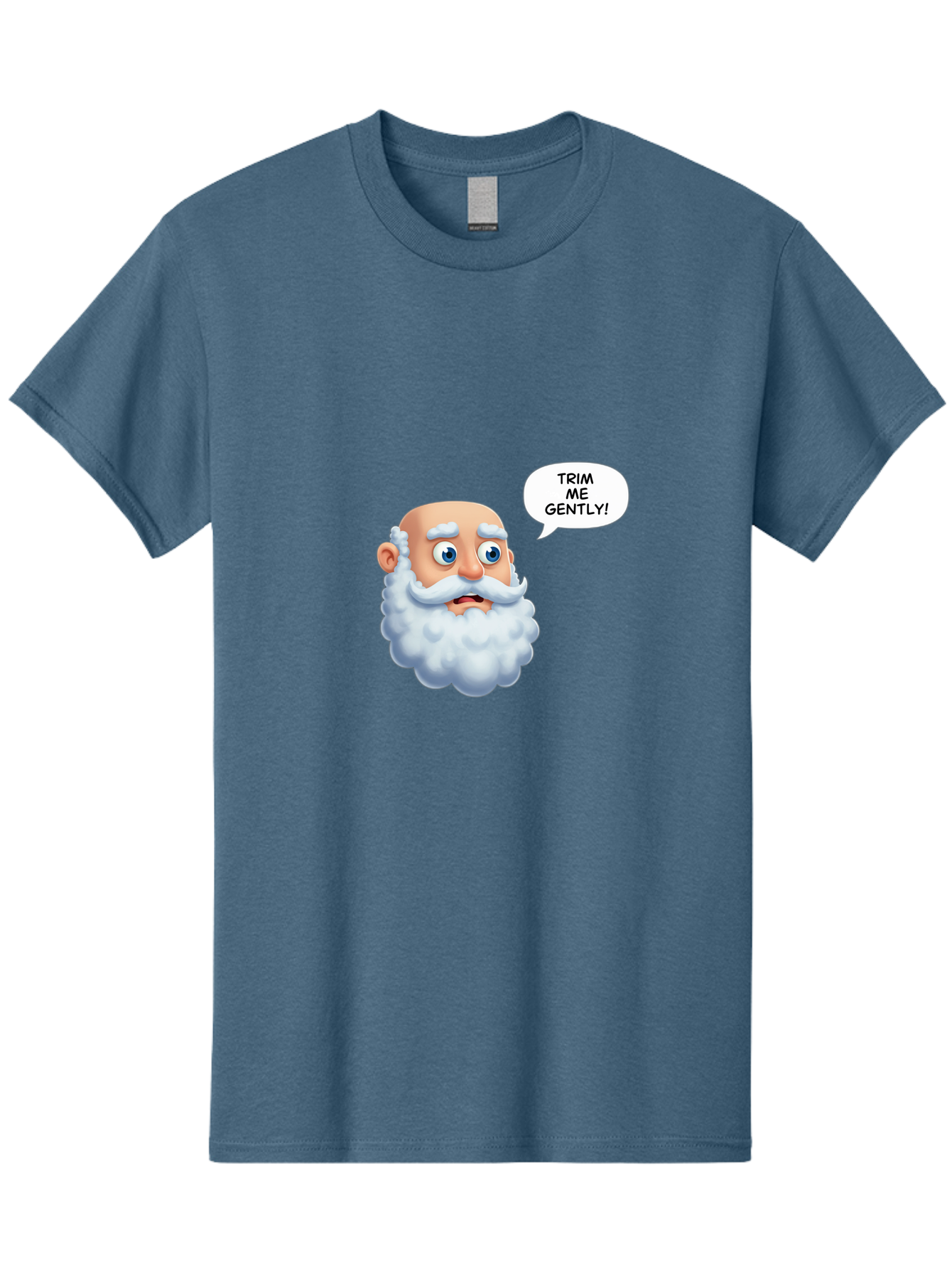 Trim-Me-Gently-4 Men'S Graphic Tee, 100% Cotton, Comfortable Casual Summer Wear, Machine Washable, Funny Cartoon Character, White Beard, Blue Eyes, Humorous Expression, Speech Bubble, Trim Me Gently, Comedic Style, Cartoon Humor, Bad865 13