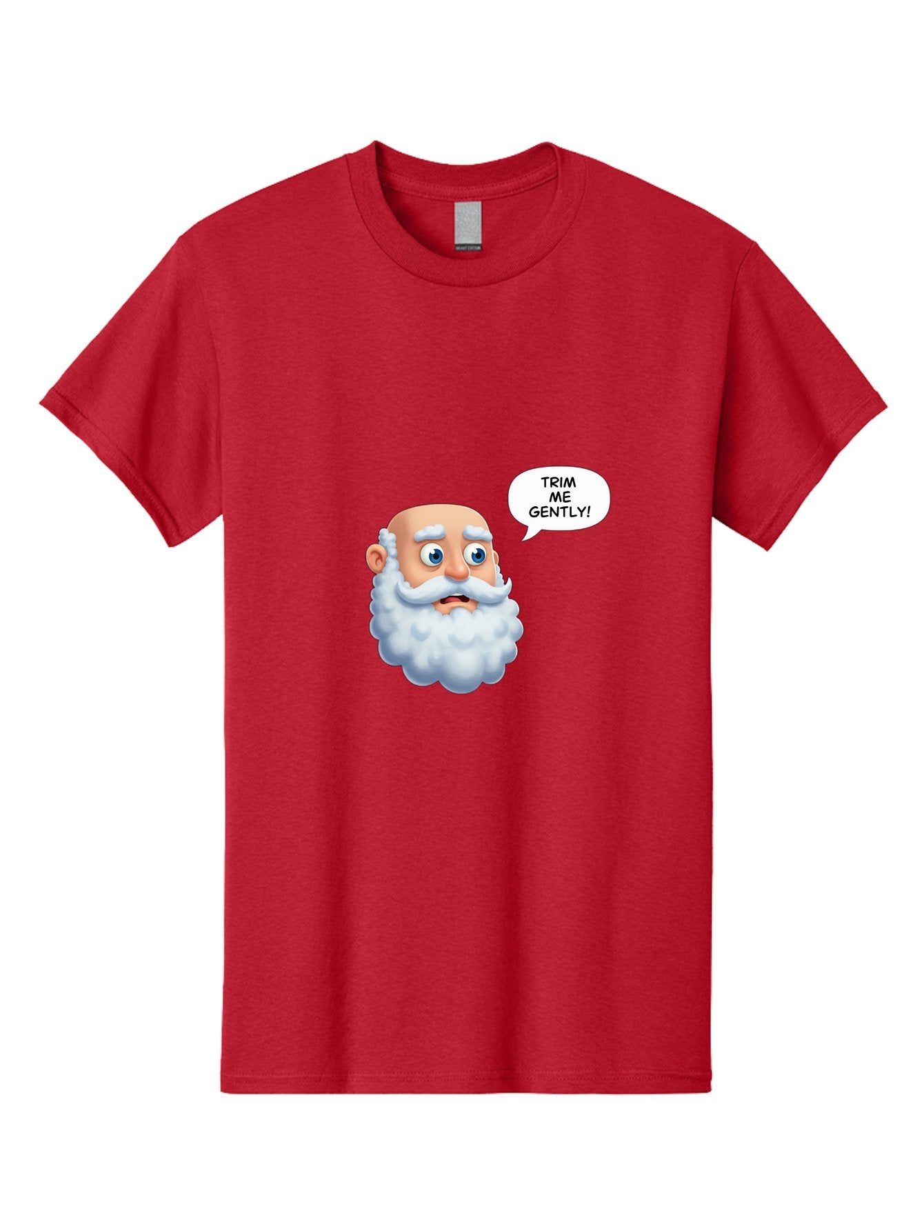 Trim-Me-Gently-4 Men'S Graphic Tee, 100% Cotton, Comfortable Casual Summer Wear, Machine Washable, Funny Cartoon Character, White Beard, Blue Eyes, Humorous Expression, Speech Bubble, Trim Me Gently, Comedic Style, Cartoon Humor, Bad865 11