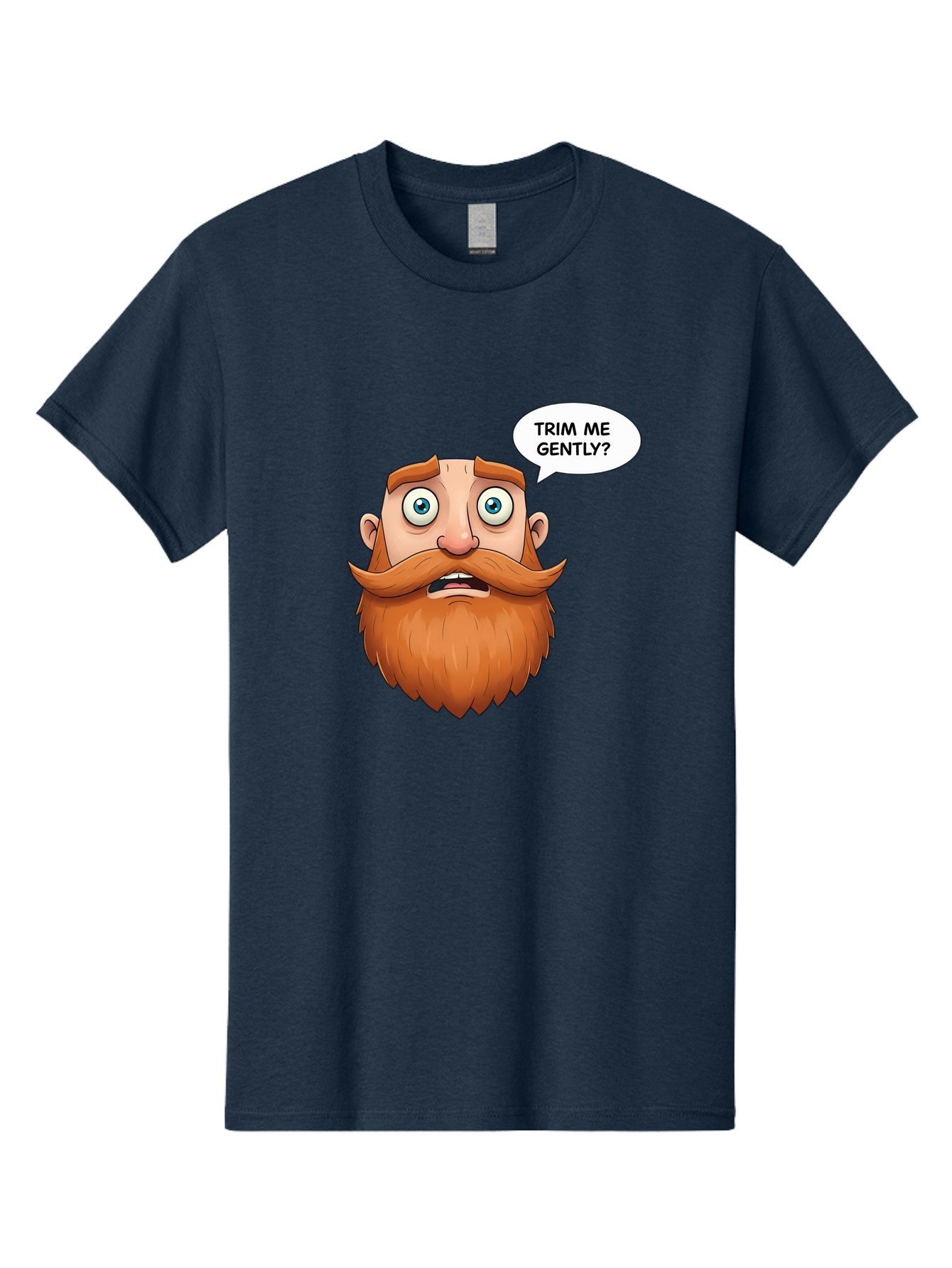 Trim-Me-Gently Men'S Graphic Tee, 100% Cotton, Comfortable Casual Summer Wear, Machine Washable, Cartoon Man With Large Beard, Funny Character, Humorous Illustration, Comedic Expression, Mustache And Beard, Gentle Trim Request, Cartoon Style, Bad867 14