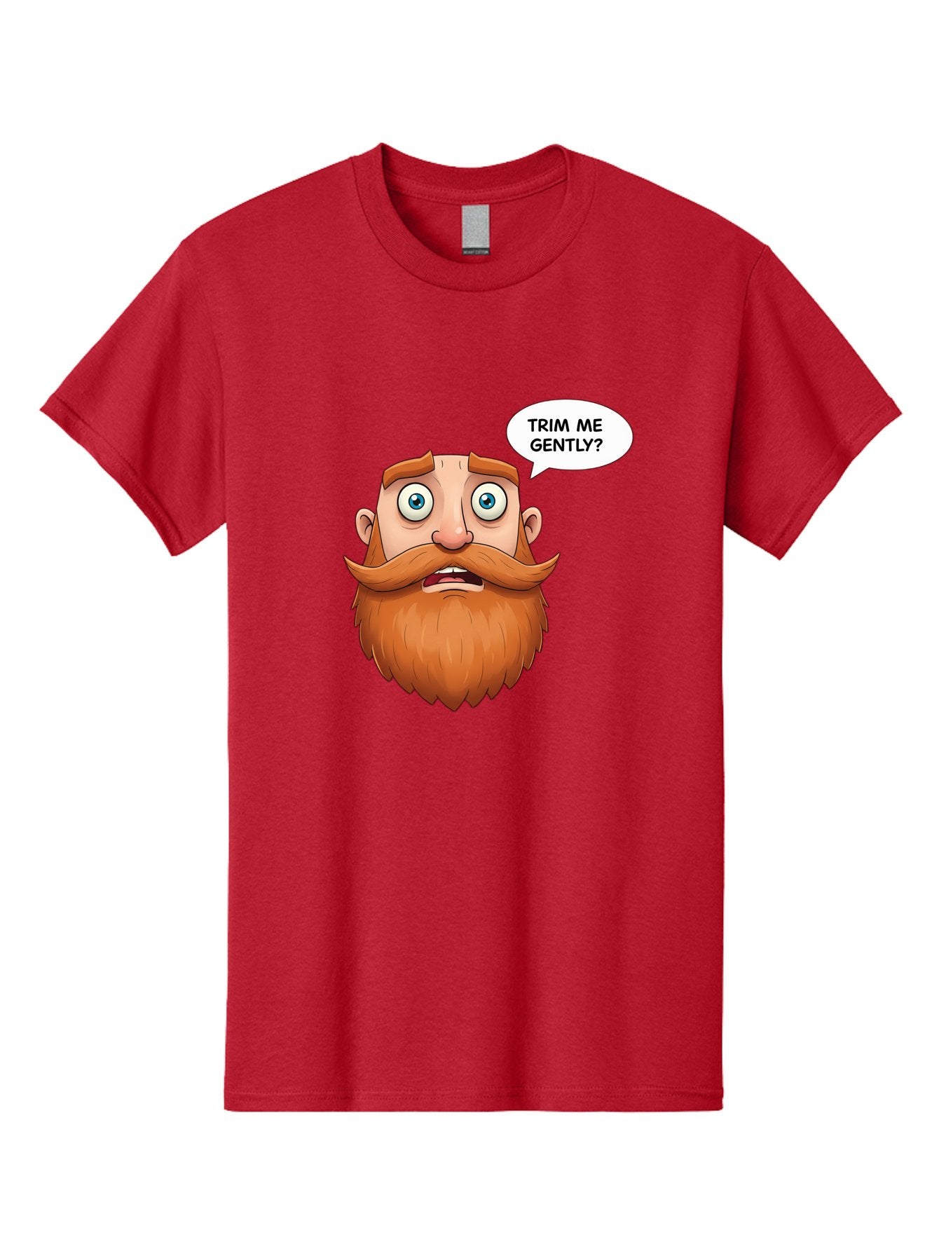 Trim-Me-Gently Men'S Graphic Tee, 100% Cotton, Comfortable Casual Summer Wear, Machine Washable, Cartoon Man With Large Beard, Funny Character, Humorous Illustration, Comedic Expression, Mustache And Beard, Gentle Trim Request, Cartoon Style, Bad867 10