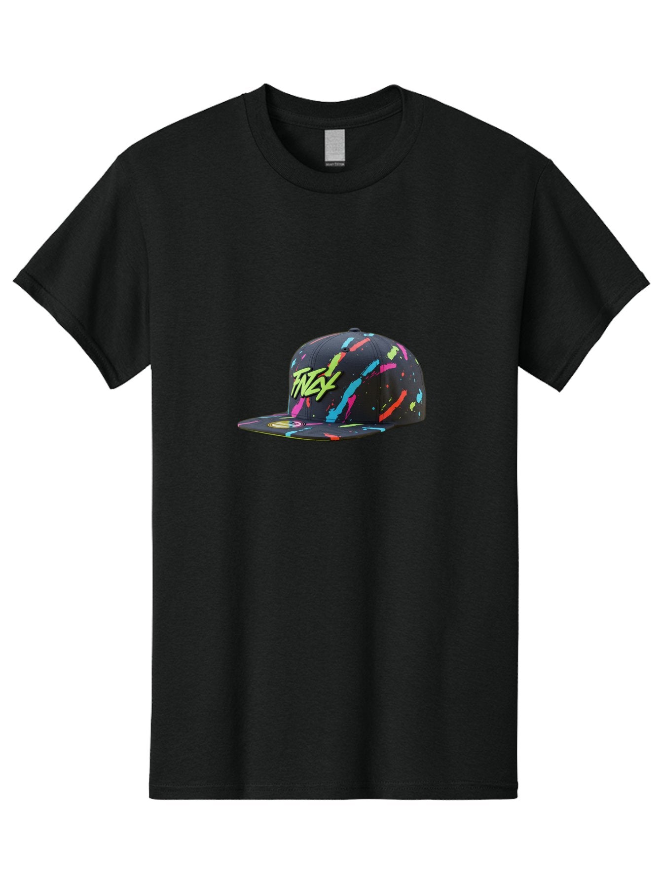 Twst-Baseball-Cap Men'S Graphic Tee, 100% Cotton, Comfortable Casual Summer Wear, Machine Washable, Graffiti Style Cap, Streetwear Fashion, Urban Clothing, Colorful Splatters, Trendy Accessories, Casual Wear, Flex Logo Bad870 5