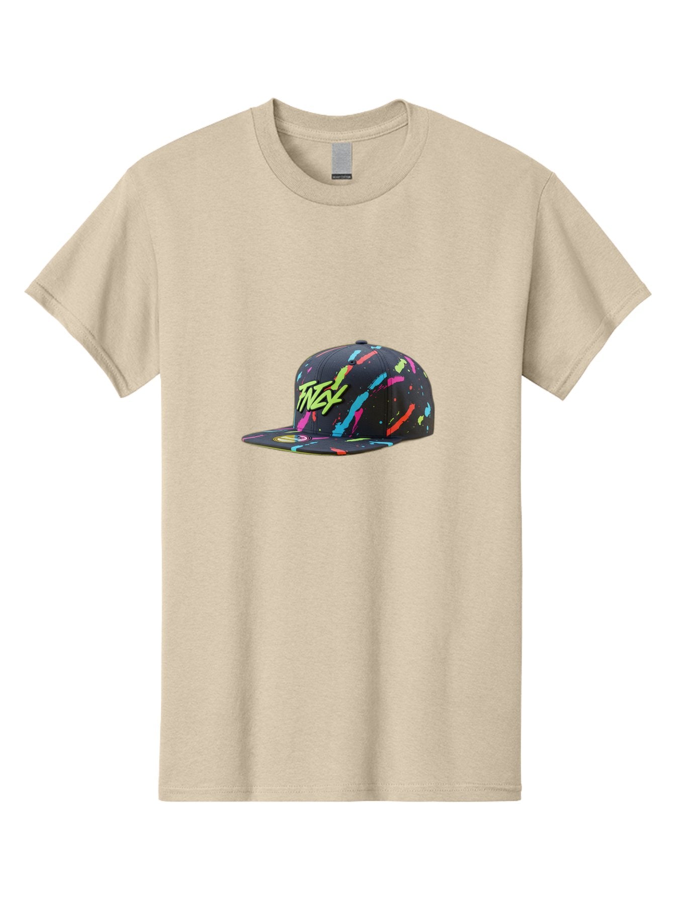 Twst-Baseball-Cap Men'S Graphic Tee, 100% Cotton, Comfortable Casual Summer Wear, Machine Washable, Graffiti Style Cap, Streetwear Fashion, Urban Clothing, Colorful Splatters, Trendy Accessories, Casual Wear, Flex Logo Bad870