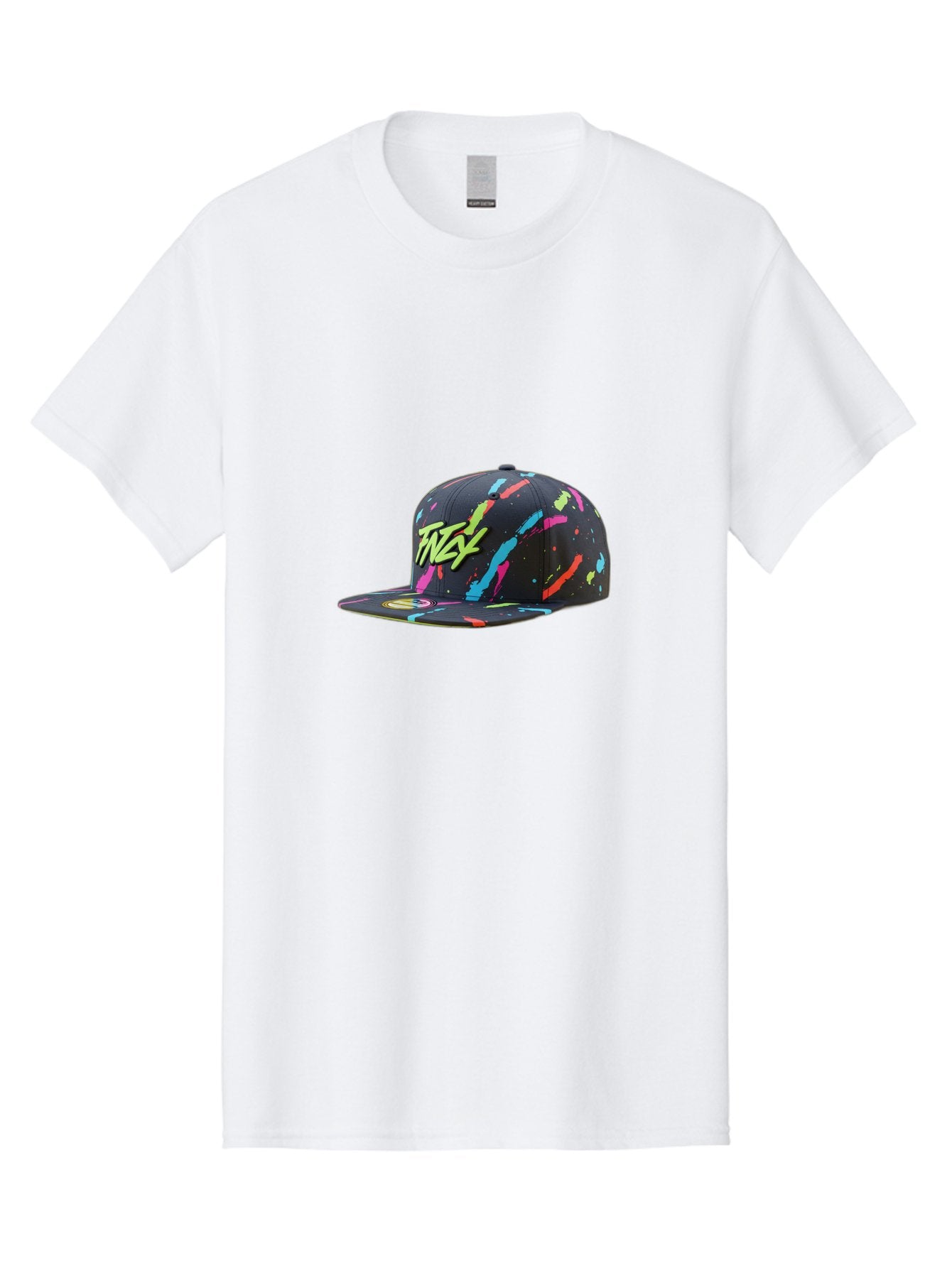 Twst-Baseball-Cap Men'S Graphic Tee, 100% Cotton, Comfortable Casual Summer Wear, Machine Washable, Graffiti Style Cap, Streetwear Fashion, Urban Clothing, Colorful Splatters, Trendy Accessories, Casual Wear, Flex Logo Bad870 7