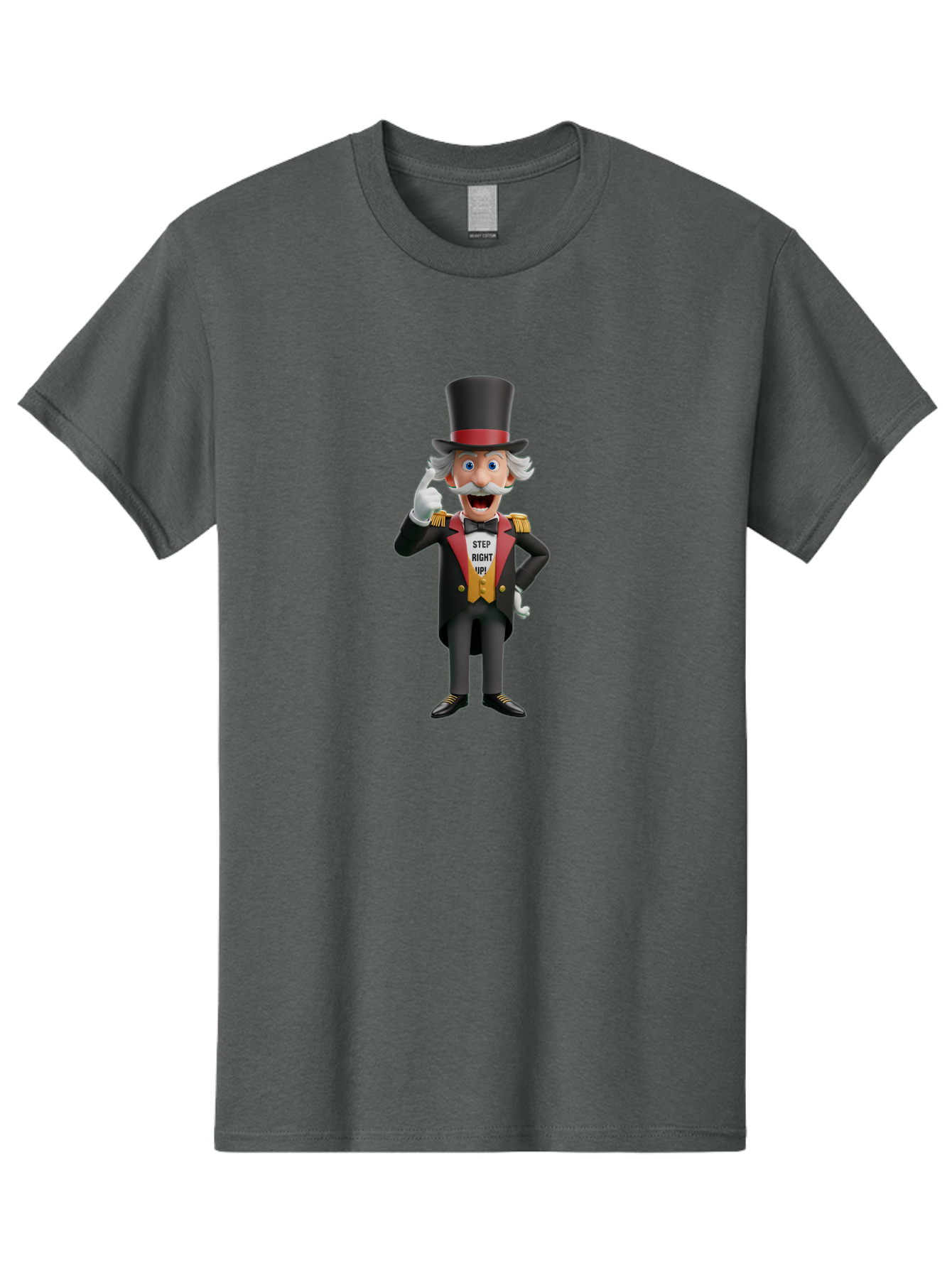 Uncle-Sam Men'S Graphic Tee, 100% Cotton, Comfortable Casual Summer Wear, Machine Washable, Uncle Sam Illustration, Cartoon Character, Usa Symbol, Patriotic Figure, Step Right Up!, Top Hat, White Gloves, Formal Attire, Vintage Style, Bad871 13