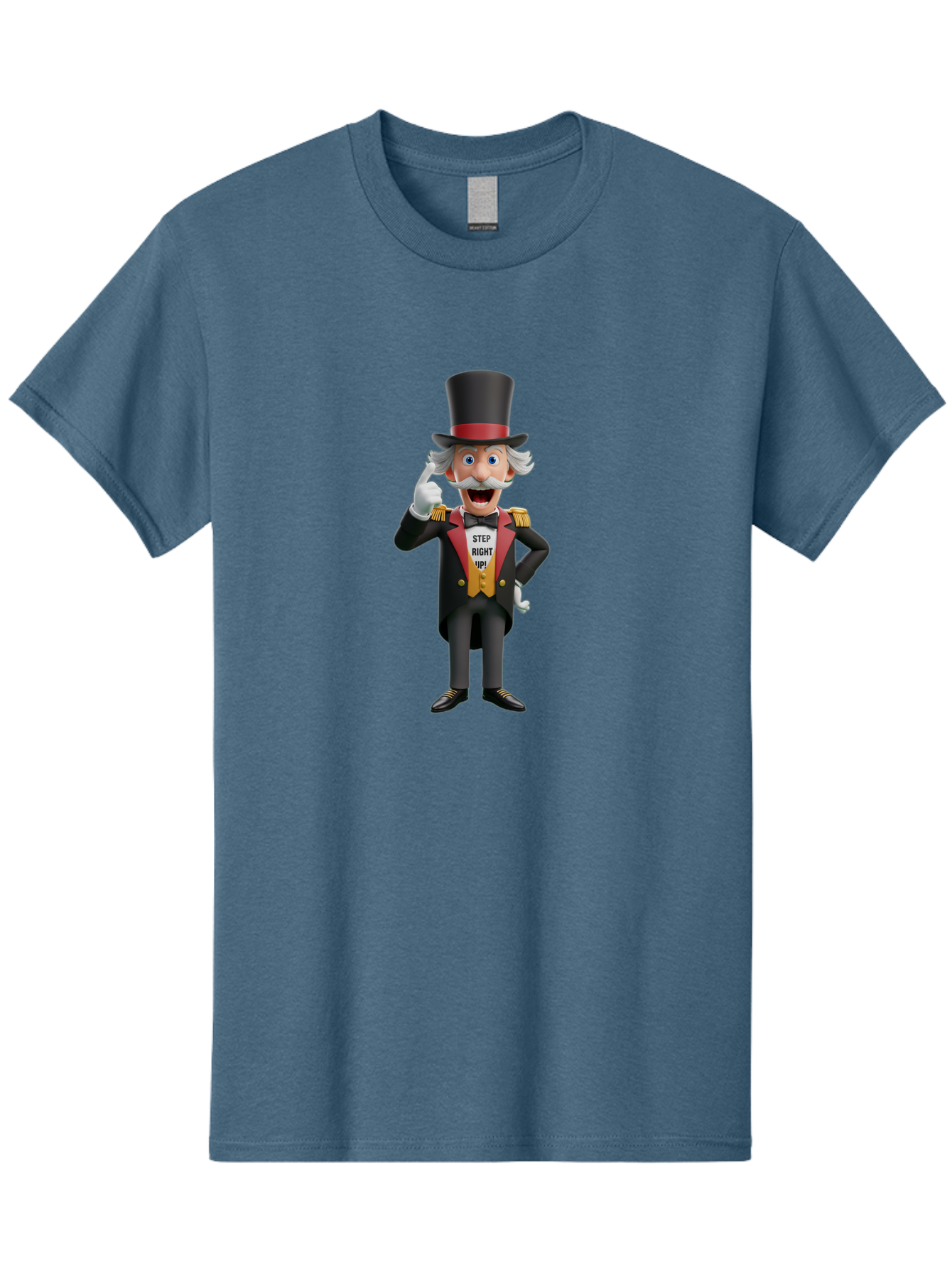 Uncle-Sam Men'S Graphic Tee, 100% Cotton, Comfortable Casual Summer Wear, Machine Washable, Uncle Sam Illustration, Cartoon Character, Usa Symbol, Patriotic Figure, Step Right Up!, Top Hat, White Gloves, Formal Attire, Vintage Style, Bad871 5