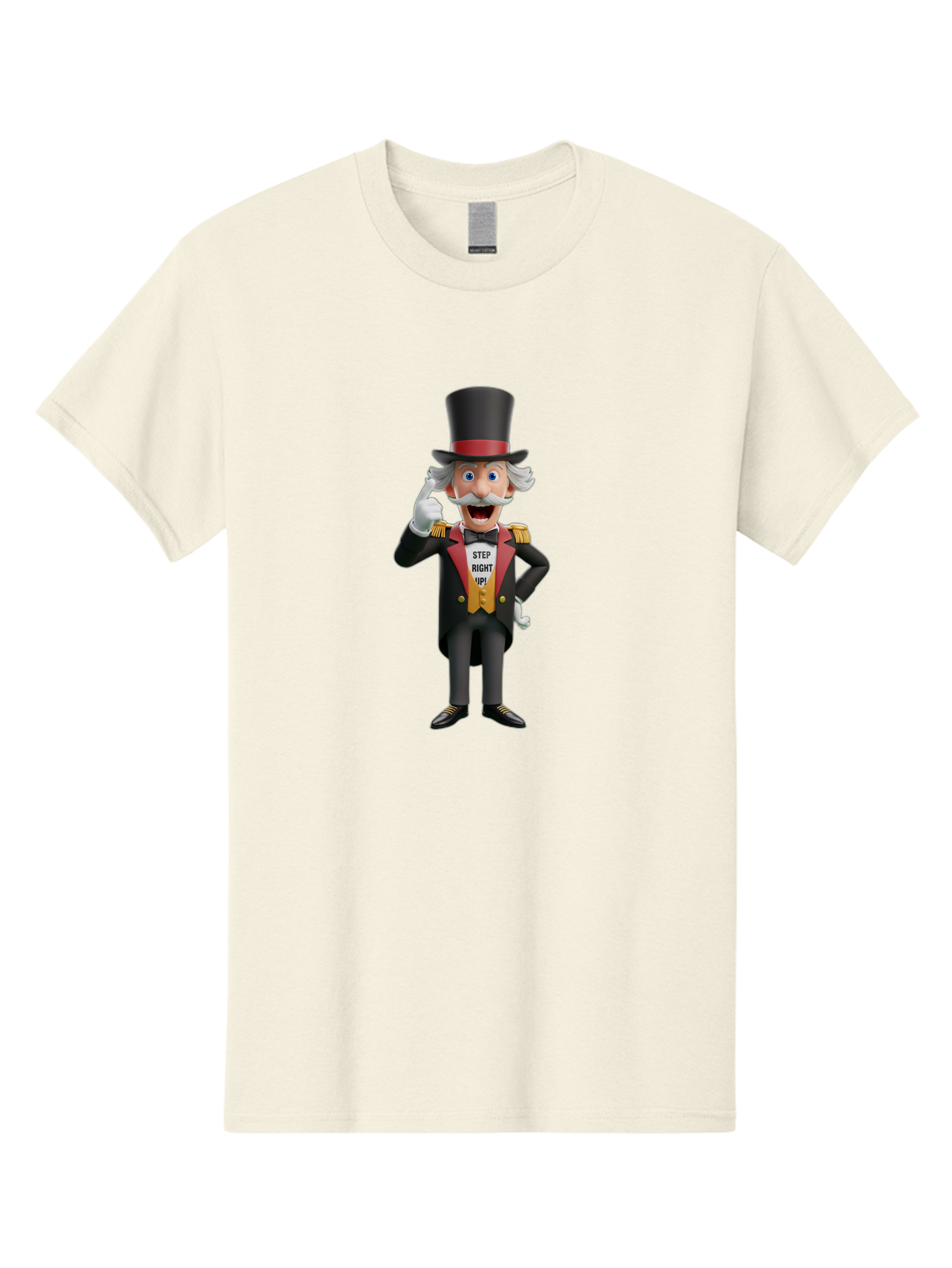 Uncle-Sam Men'S Graphic Tee, 100% Cotton, Comfortable Casual Summer Wear, Machine Washable, Uncle Sam Illustration, Cartoon Character, Usa Symbol, Patriotic Figure, Step Right Up!, Top Hat, White Gloves, Formal Attire, Vintage Style, Bad871 4