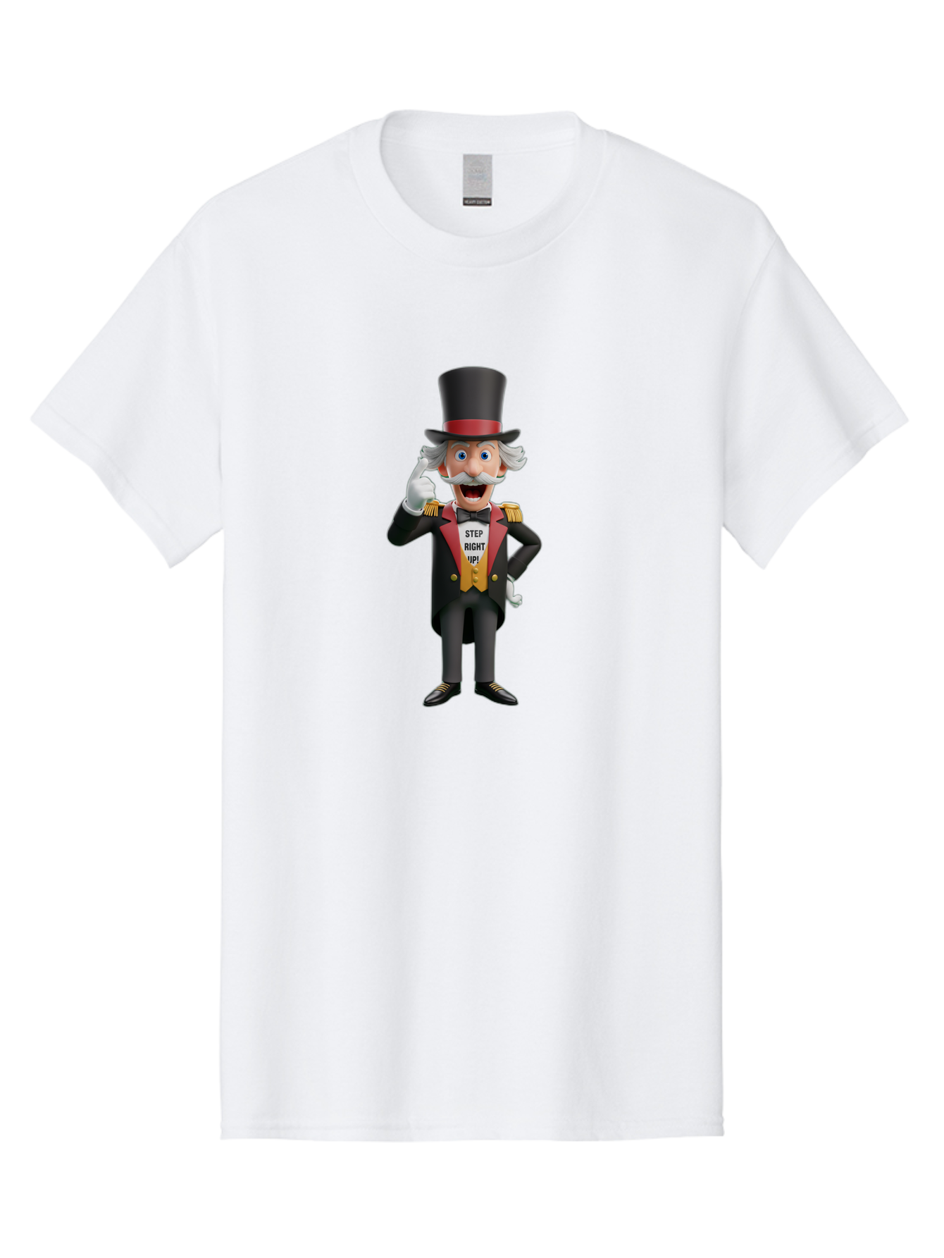Uncle-Sam Men'S Graphic Tee, 100% Cotton, Comfortable Casual Summer Wear, Machine Washable, Uncle Sam Illustration, Cartoon Character, Usa Symbol, Patriotic Figure, Step Right Up!, Top Hat, White Gloves, Formal Attire, Vintage Style, Bad871 9