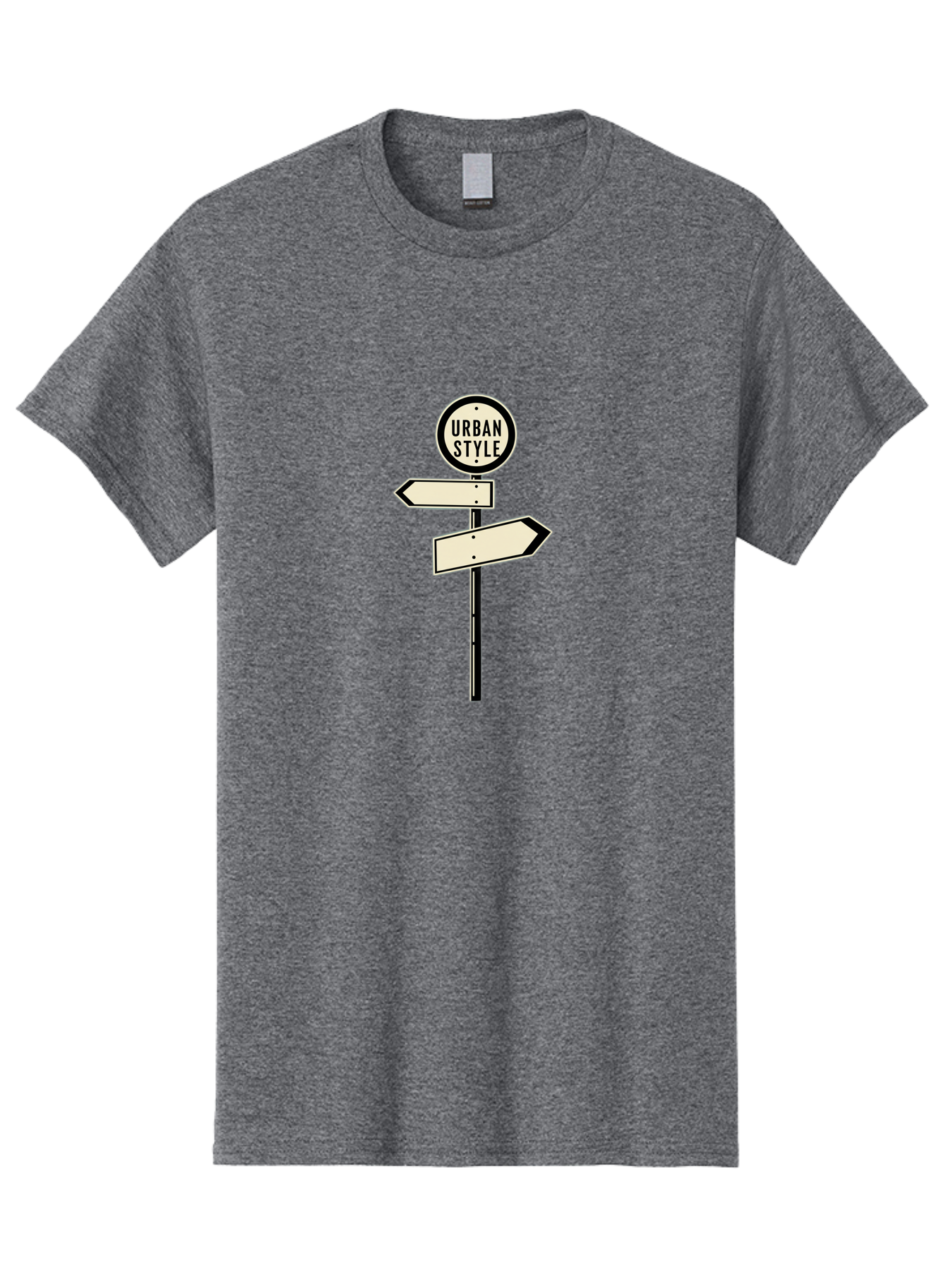 Urban-Style-1 Men'S Graphic Tee, 100% Cotton, Comfortable Casual Summer Wear, Machine Washable, Urban Style, Directional Signs, Street Signs, Blank Arrows, Navigation, Urban Fashion, Modern Design, Minimalist Style, City Navigation, Bad872 3