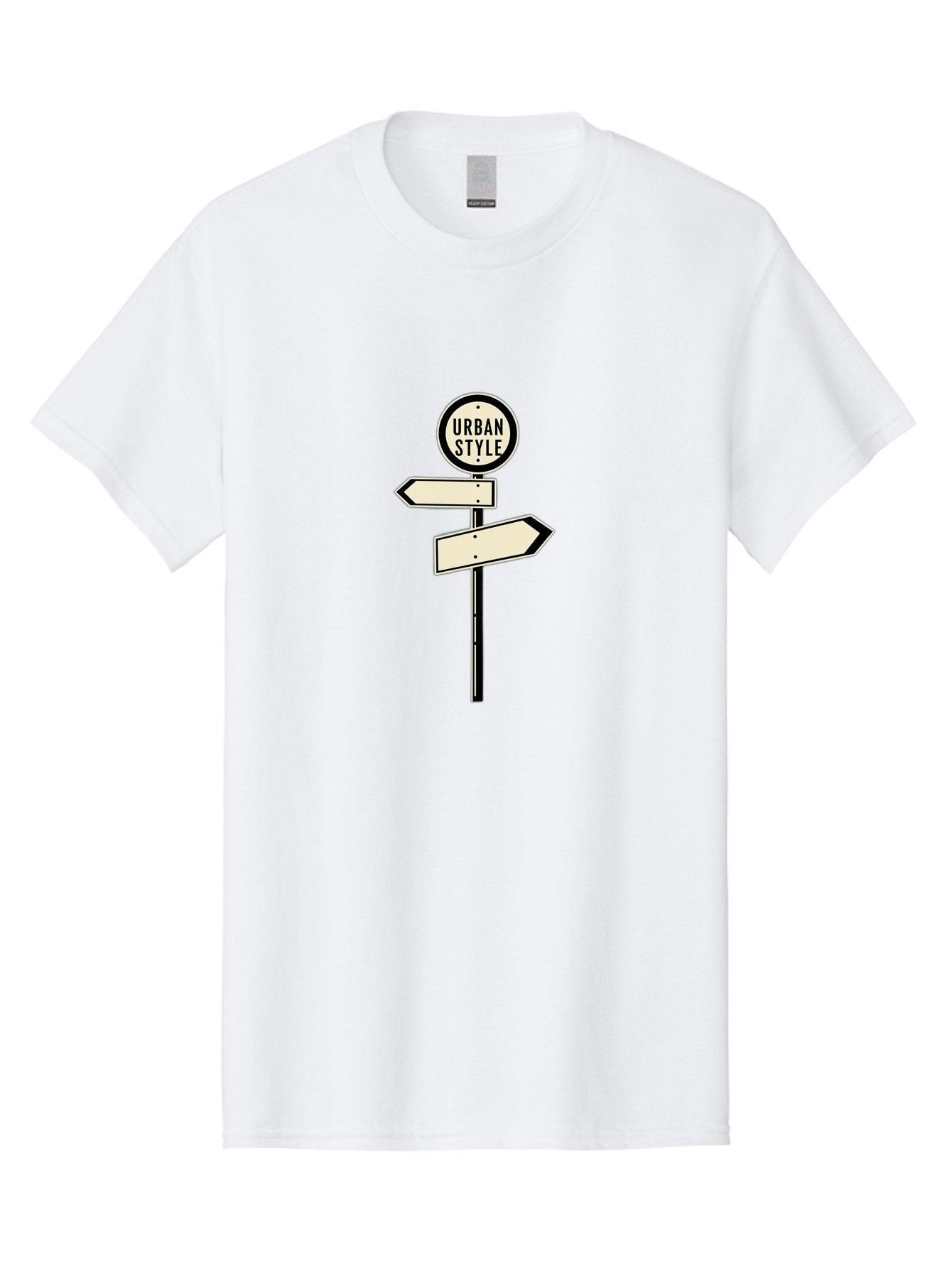 Urban-Style-1 Men'S Graphic Tee, 100% Cotton, Comfortable Casual Summer Wear, Machine Washable, Urban Style, Directional Signs, Street Signs, Blank Arrows, Navigation, Urban Fashion, Modern Design, Minimalist Style, City Navigation, Bad872 3