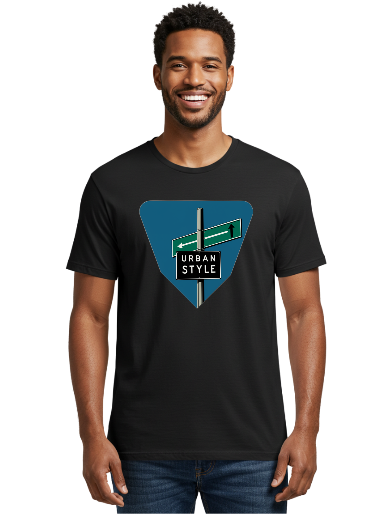 Urban-Style-2 Men'S Graphic Tee, 100% Cotton, Comfortable Casual Summer Wear, Machine Washable, Urban Style Signage, Directional Signs, City Navigation, Street Signs, Urban Direction, Urban Fashion Bad873 18