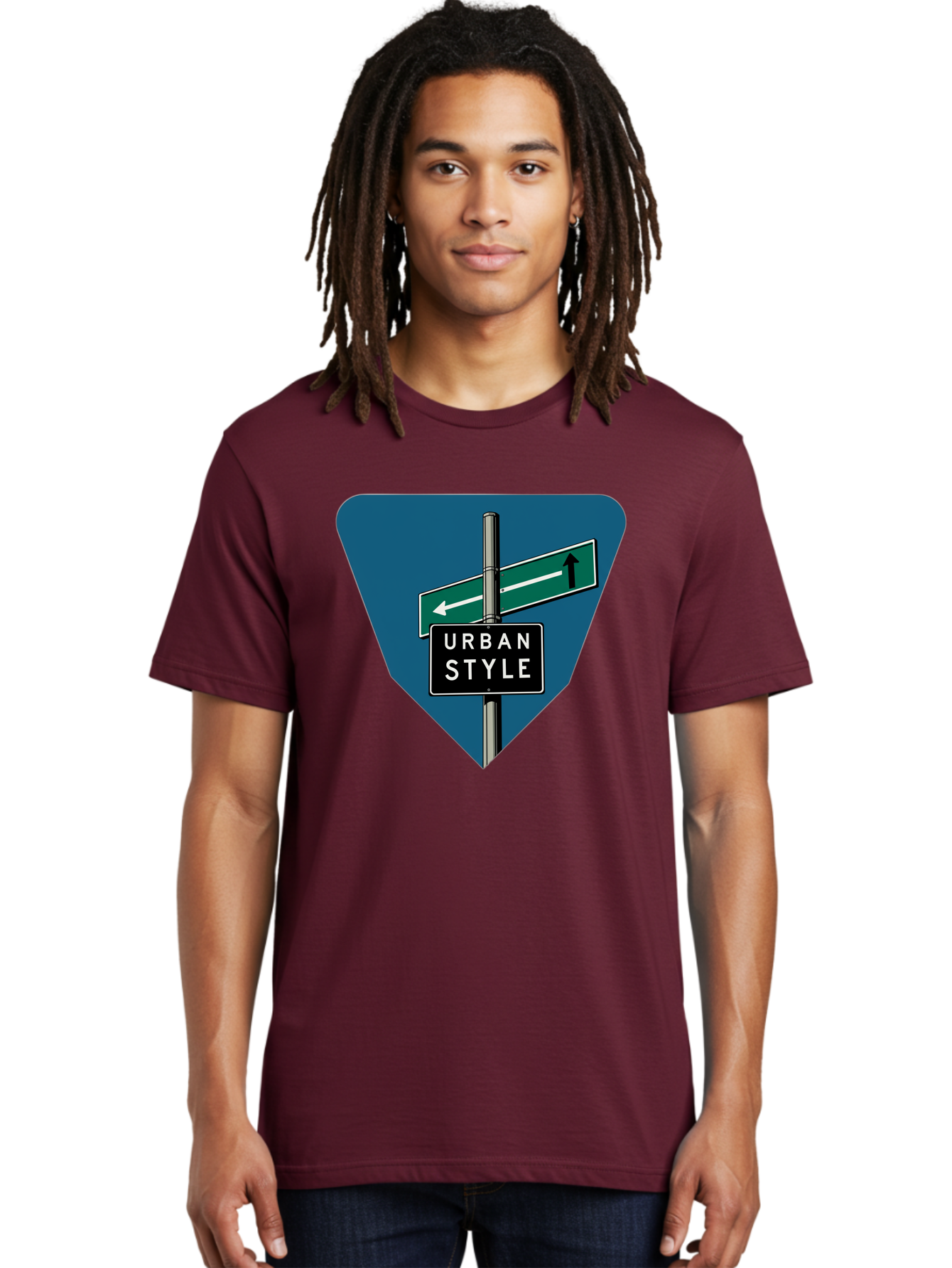 Urban-Style-2 Men'S Graphic Tee, 100% Cotton, Comfortable Casual Summer Wear, Machine Washable, Urban Style Signage, Directional Signs, City Navigation, Street Signs, Urban Direction, Urban Fashion Bad873 25