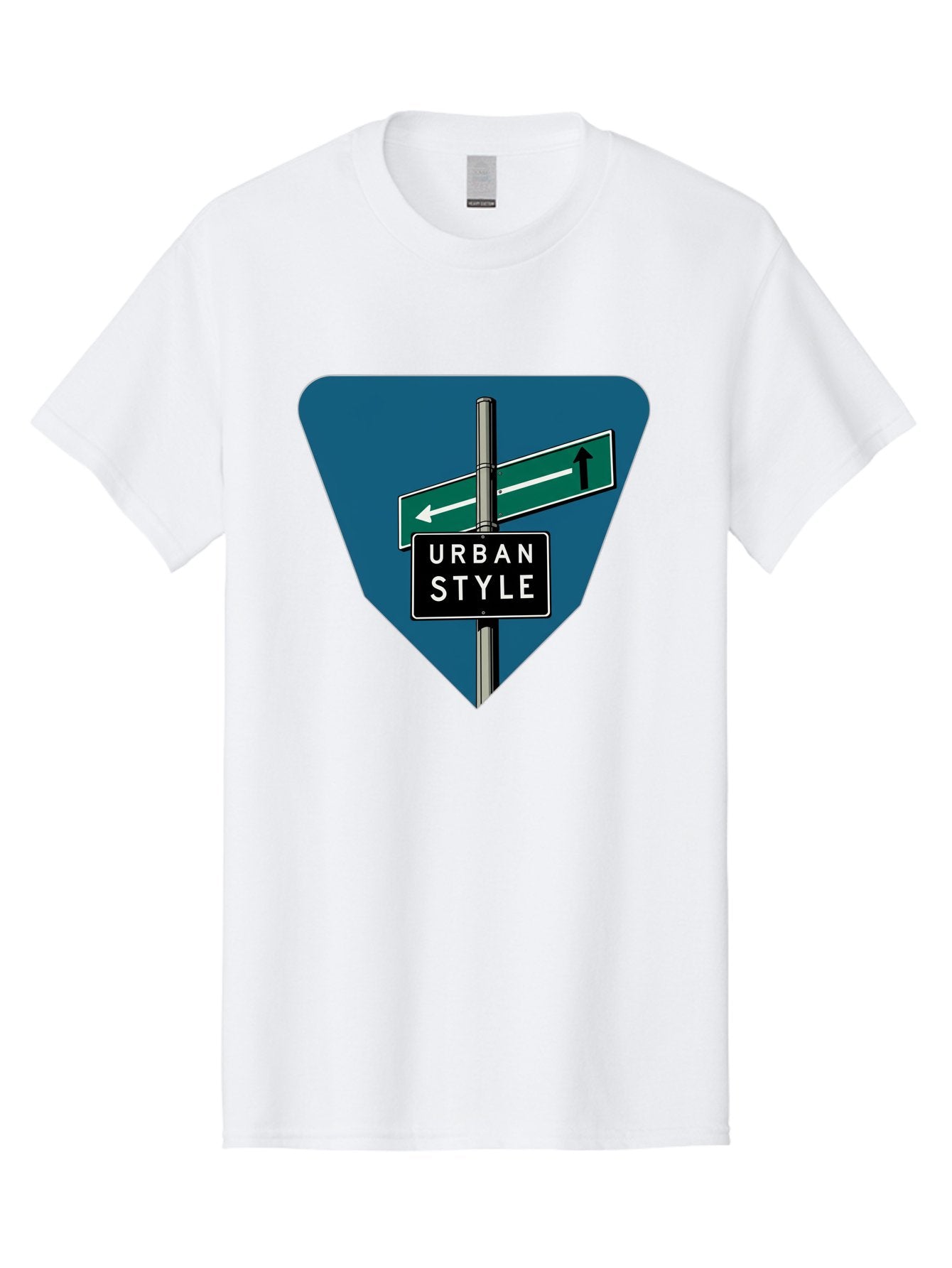 Urban-Style-2 Men'S Graphic Tee, 100% Cotton, Comfortable Casual Summer Wear, Machine Washable, Urban Style Signage, Directional Signs, City Navigation, Street Signs, Urban Direction, Urban Fashion Bad873