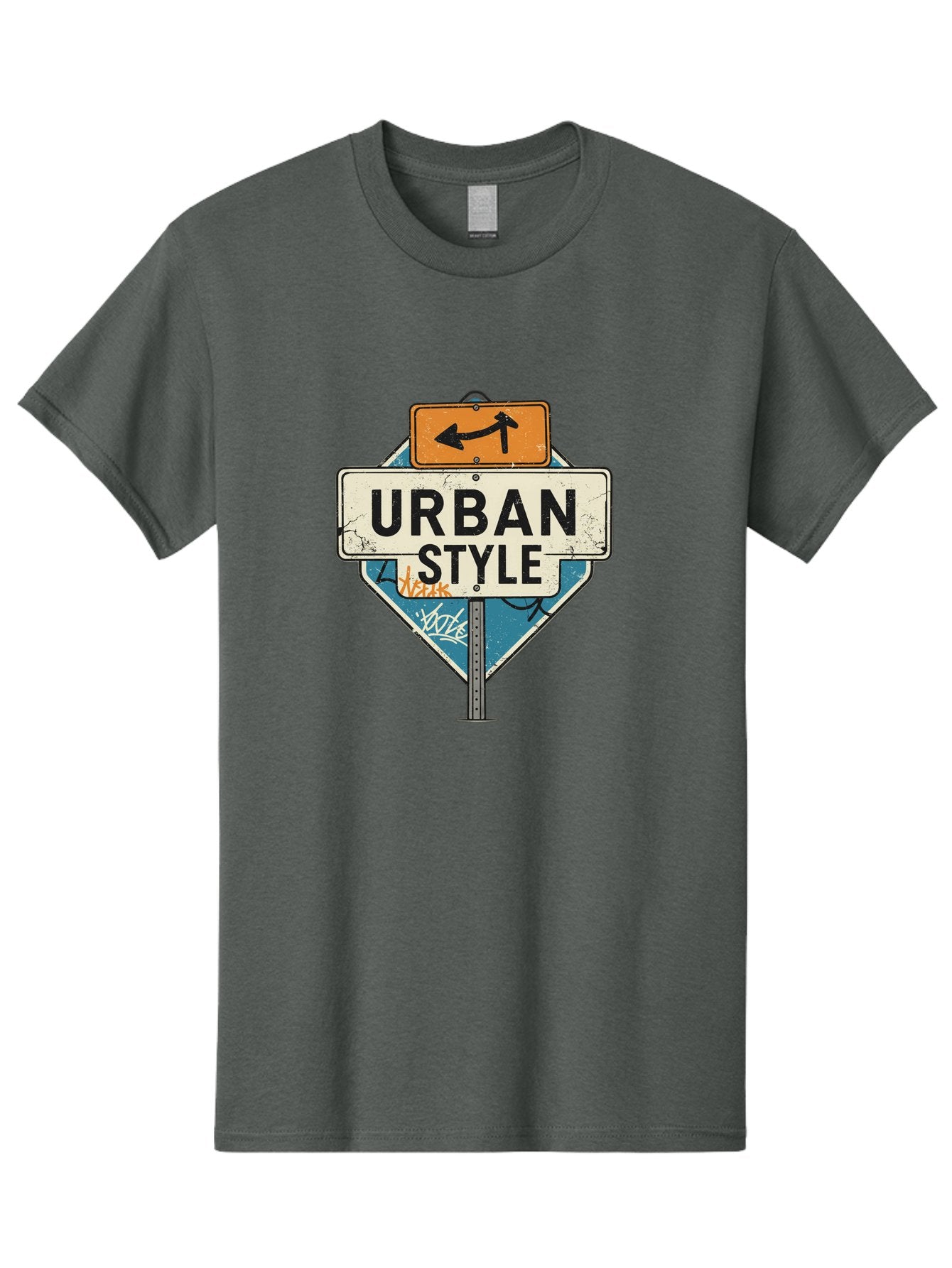 Urban-Style-3 Men'S Graphic Tee, 100% Cotton, Comfortable Casual Summer Wear, Machine Washable, Urban Style, Street Signs, Graffiti Art, Urban Culture, Street Fashion, City Life, Modern Aesthetic, Edgy Vibe, Urban Chic, Streetwear Style, Bad874 3