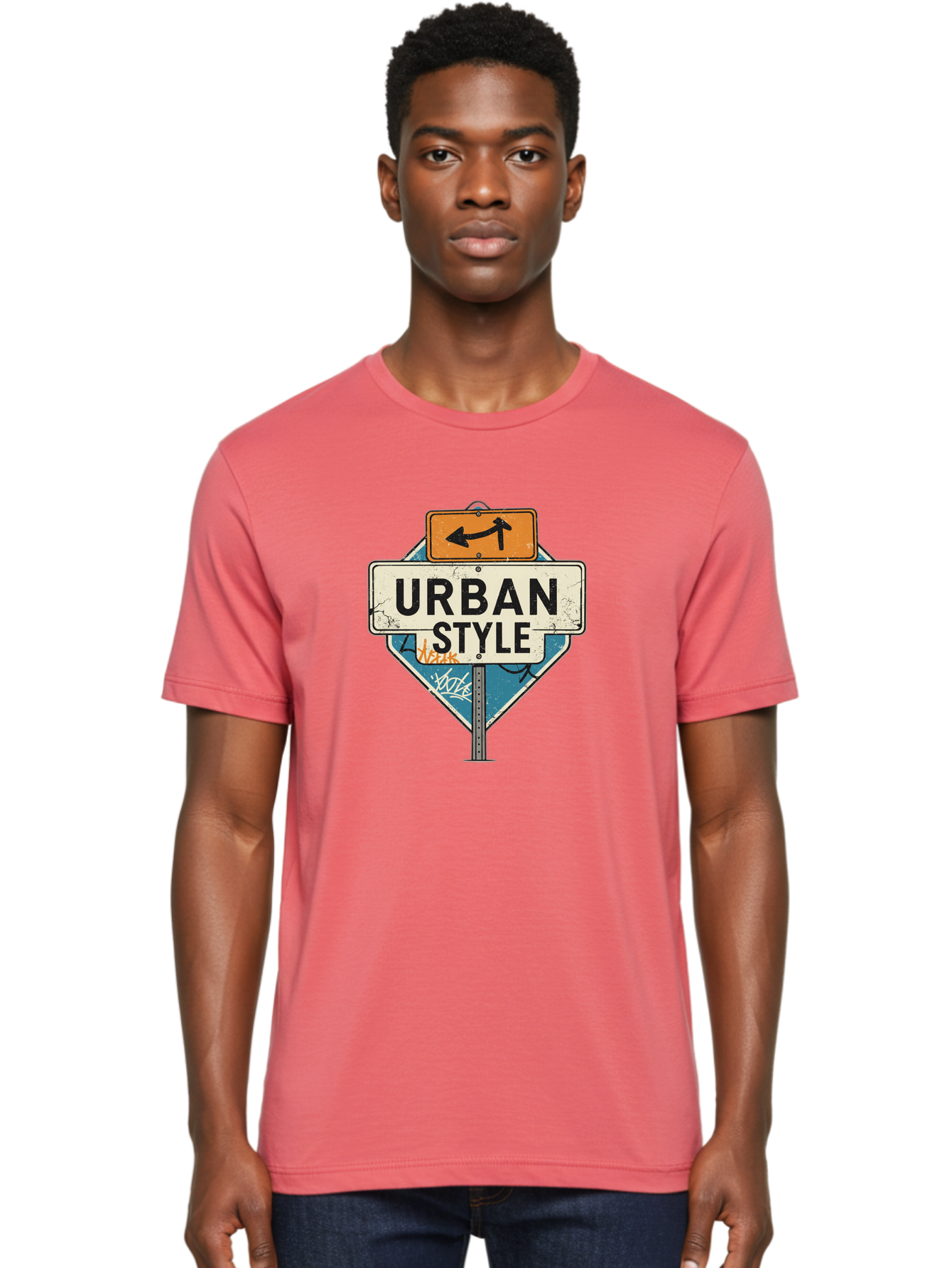 Urban-Style-3 Men'S Graphic Tee, 100% Cotton, Comfortable Casual Summer Wear, Machine Washable, Urban Style, Street Signs, Graffiti Art, Urban Culture, Street Fashion, City Life, Modern Aesthetic, Edgy Vibe, Urban Chic, Streetwear Style, Bad874 28