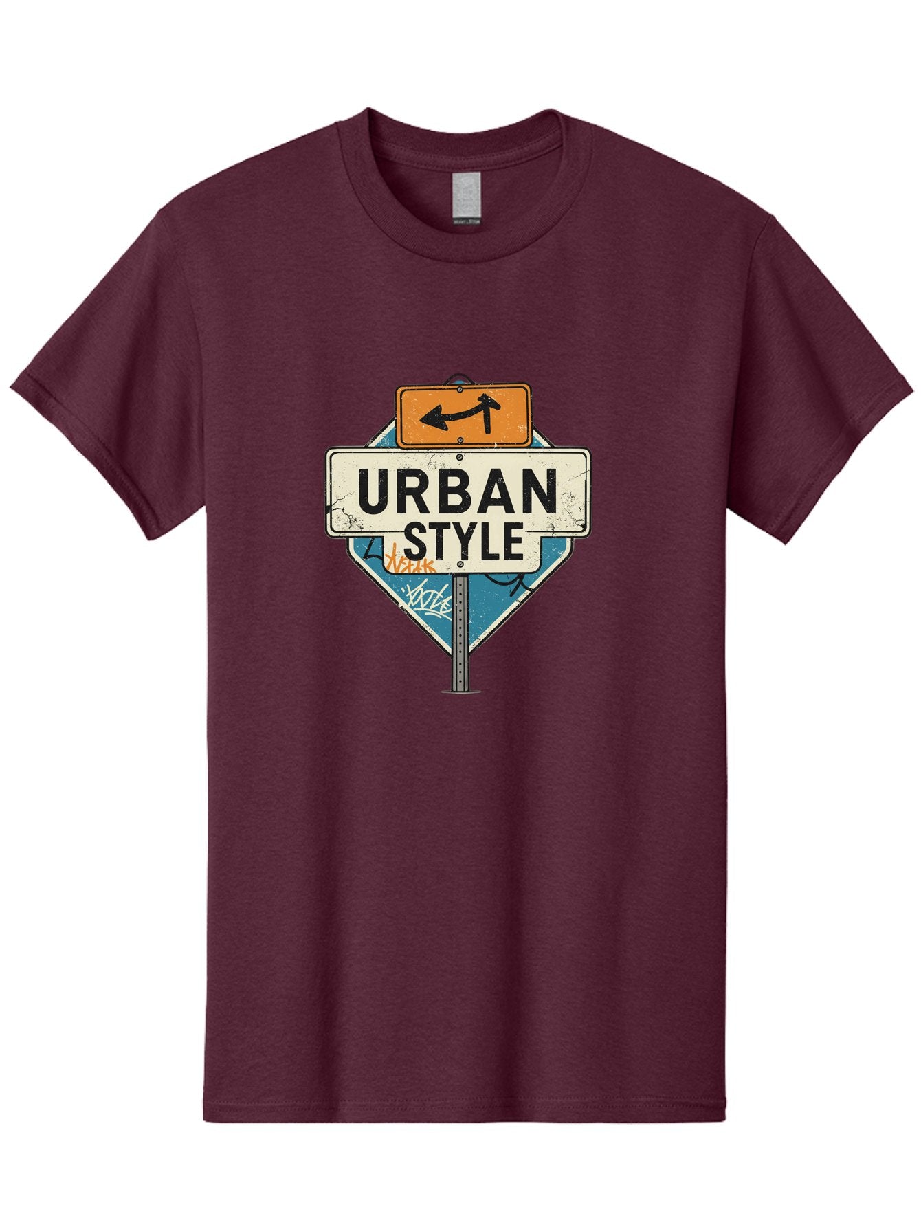 Urban-Style-3 Men'S Graphic Tee, 100% Cotton, Comfortable Casual Summer Wear, Machine Washable, Urban Style, Street Signs, Graffiti Art, Urban Culture, Street Fashion, City Life, Modern Aesthetic, Edgy Vibe, Urban Chic, Streetwear Style, Bad874