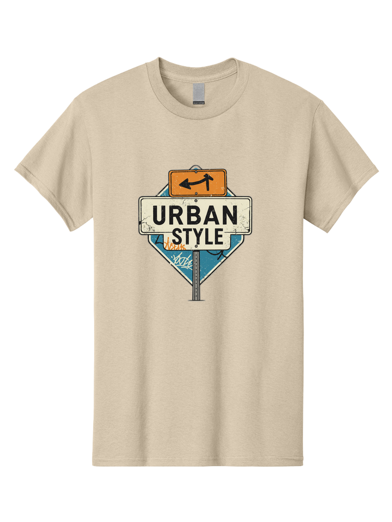 Urban-Style-3 Men'S Graphic Tee, 100% Cotton, Comfortable Casual Summer Wear, Machine Washable, Urban Style, Street Signs, Graffiti Art, Urban Culture, Street Fashion, City Life, Modern Aesthetic, Edgy Vibe, Urban Chic, Streetwear Style, Bad874 4