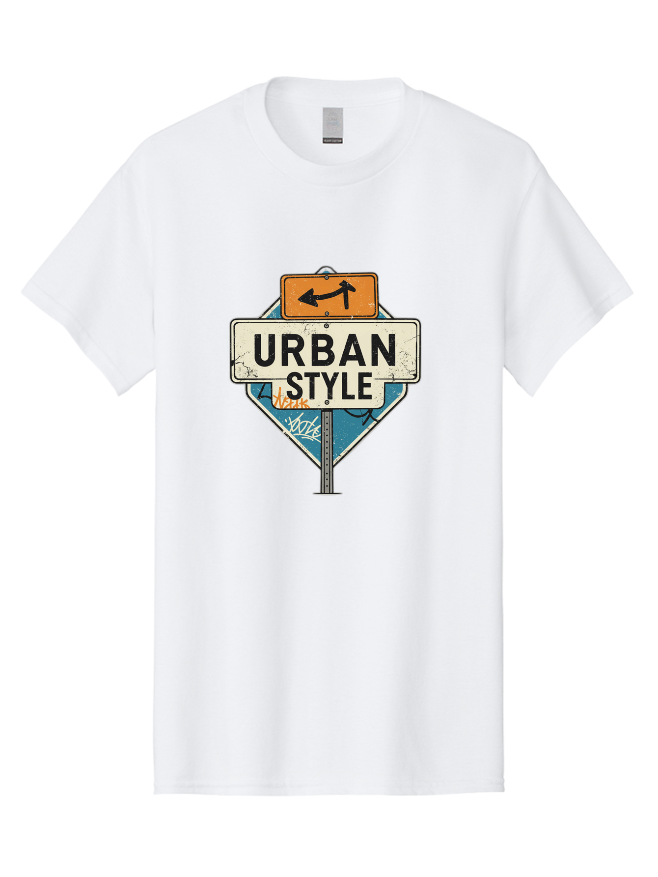 Urban-Style-3 Men'S Graphic Tee, 100% Cotton, Comfortable Casual Summer Wear, Machine Washable, Urban Style, Street Signs, Graffiti Art, Urban Culture, Street Fashion, City Life, Modern Aesthetic, Edgy Vibe, Urban Chic, Streetwear Style, Bad874 3