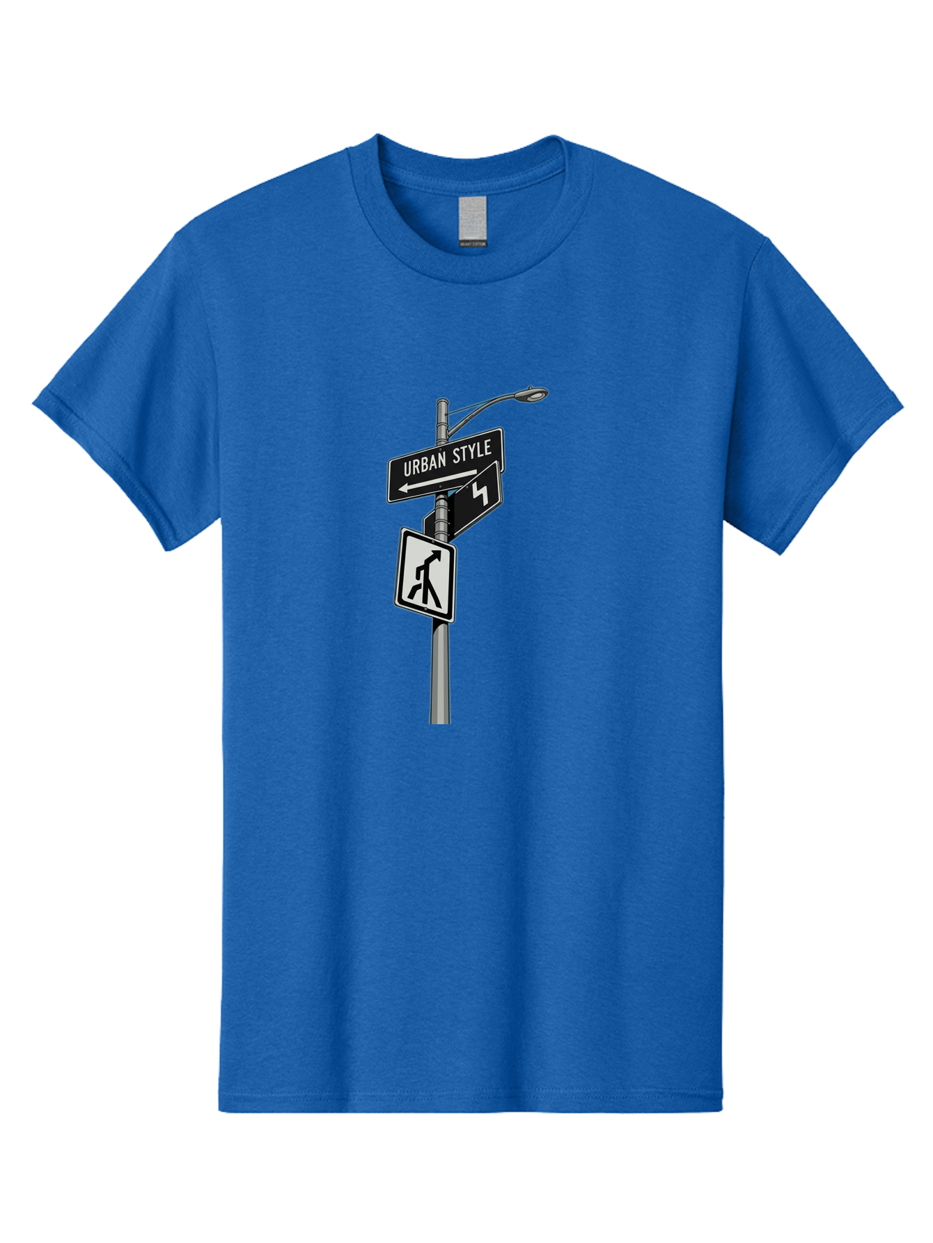 Urban-Style-5 Men'S Graphic Tee, 100% Cotton, Comfortable Casual Summer Wear, Machine Washable, Street Signs, Urban Direction, Street Style, Black And White, Directional Signs, City Life, Pedestrian Crossing, Street Lamp Bad876 15