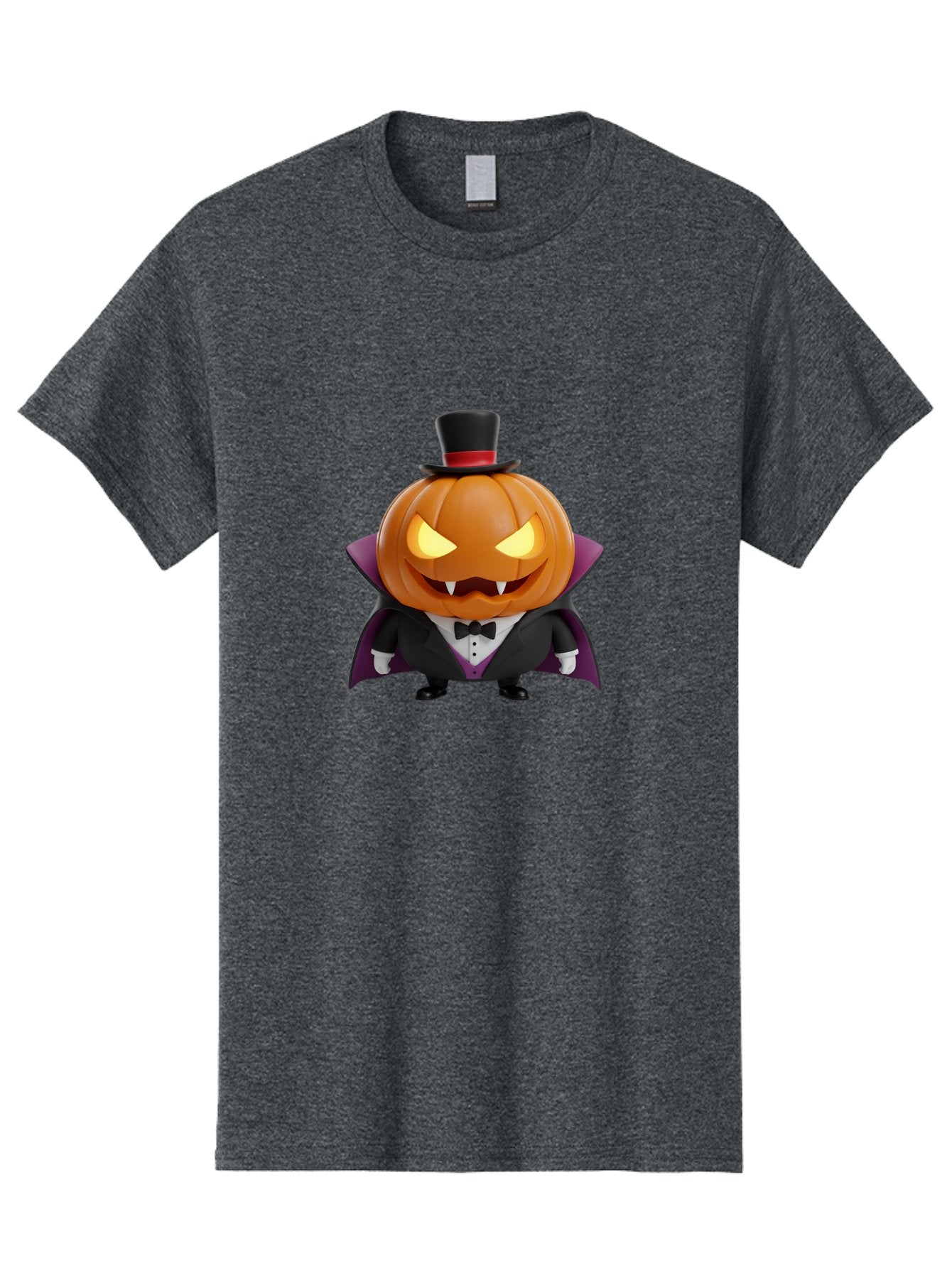 Vampire-Jack-O-Lantern Men'S Graphic Tee, 100% Cotton, Comfortable Casual Summer Wear, Machine Washable, Vampire Jack-O-Lantern, Halloween Character, Cartoon Pumpkin, Fangs, Top Hat, Tuxedo, Cape, Spooky, Halloween Decor, Autumnal Theme, Bad880 6