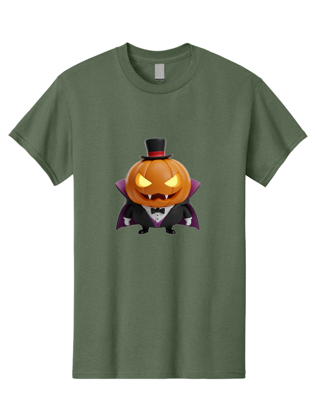 Vampire-Jack-O-Lantern Men'S Graphic Tee, 100% Cotton, Comfortable Casual Summer Wear, Machine Washable, Vampire Jack-O-Lantern, Halloween Character, Cartoon Pumpkin, Fangs, Top Hat, Tuxedo, Cape, Spooky, Halloween Decor, Autumnal Theme, Bad880 11