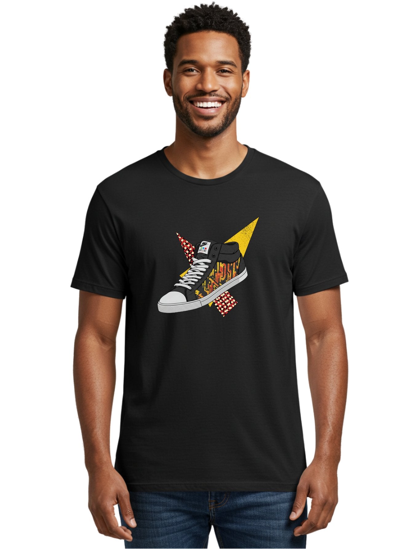 Vans Men'S Graphic Tee, 100% Cotton, Comfortable Casual Summer Wear, Machine Washable, Nike Sb Sneakers, Black And Yellow Design, White Laces, Streetwear Fashion, Skateboarding Shoes, Bold Graphics, Colorful Accents, Youth Culture Bad882 29