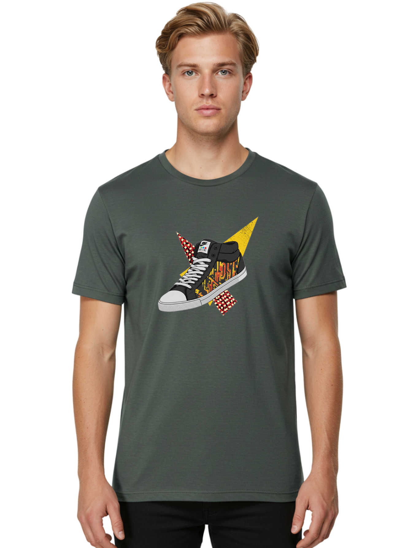 Vans Men'S Graphic Tee, 100% Cotton, Comfortable Casual Summer Wear, Machine Washable, Nike Sb Sneakers, Black And Yellow Design, White Laces, Streetwear Fashion, Skateboarding Shoes, Bold Graphics, Colorful Accents, Youth Culture Bad882 19