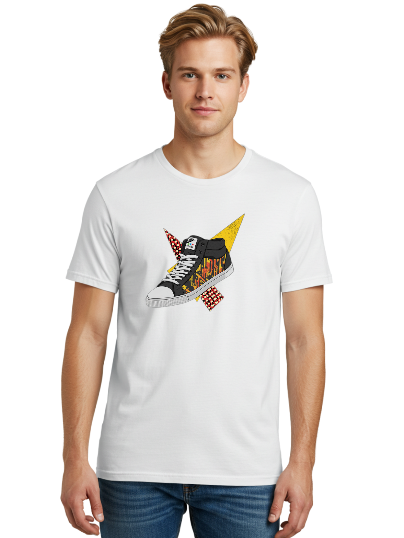Vans Men'S Graphic Tee, 100% Cotton, Comfortable Casual Summer Wear, Machine Washable, Nike Sb Sneakers, Black And Yellow Design, White Laces, Streetwear Fashion, Skateboarding Shoes, Bold Graphics, Colorful Accents, Youth Culture Bad882 22