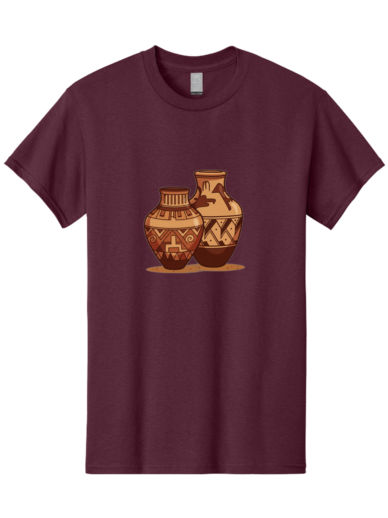 Vases Men'S Graphic Tee, 100% Cotton, Comfortable Casual Summer Wear, Machine Washable, Clay Pottery, Traditional Ceramics, Earthy Tones, Geometric Patterns, Tribal Designs, Cultural Heritage, Handmade Craftsmanship, Rustic Charm Bad885