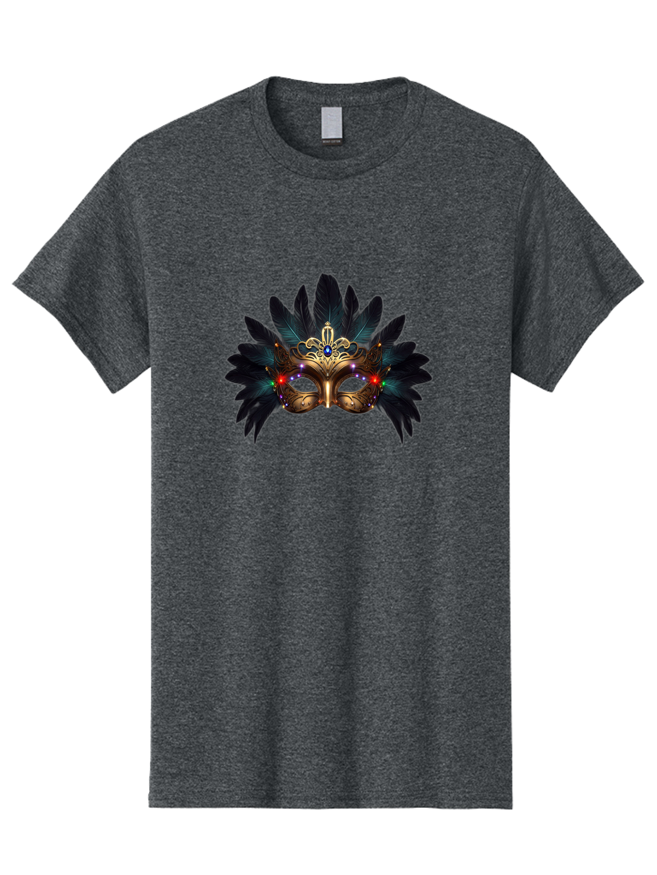 Venetian-Mask-2 Men'S Graphic Tee, 100% Cotton, Comfortable Casual Summer Wear, Machine Washable, Golden Mask, Venetian Mask, Carnival Attire, Masquerade Ball, Decorative Feathers, Gemstone Embellishments, Festive Accessories, Bad889 3