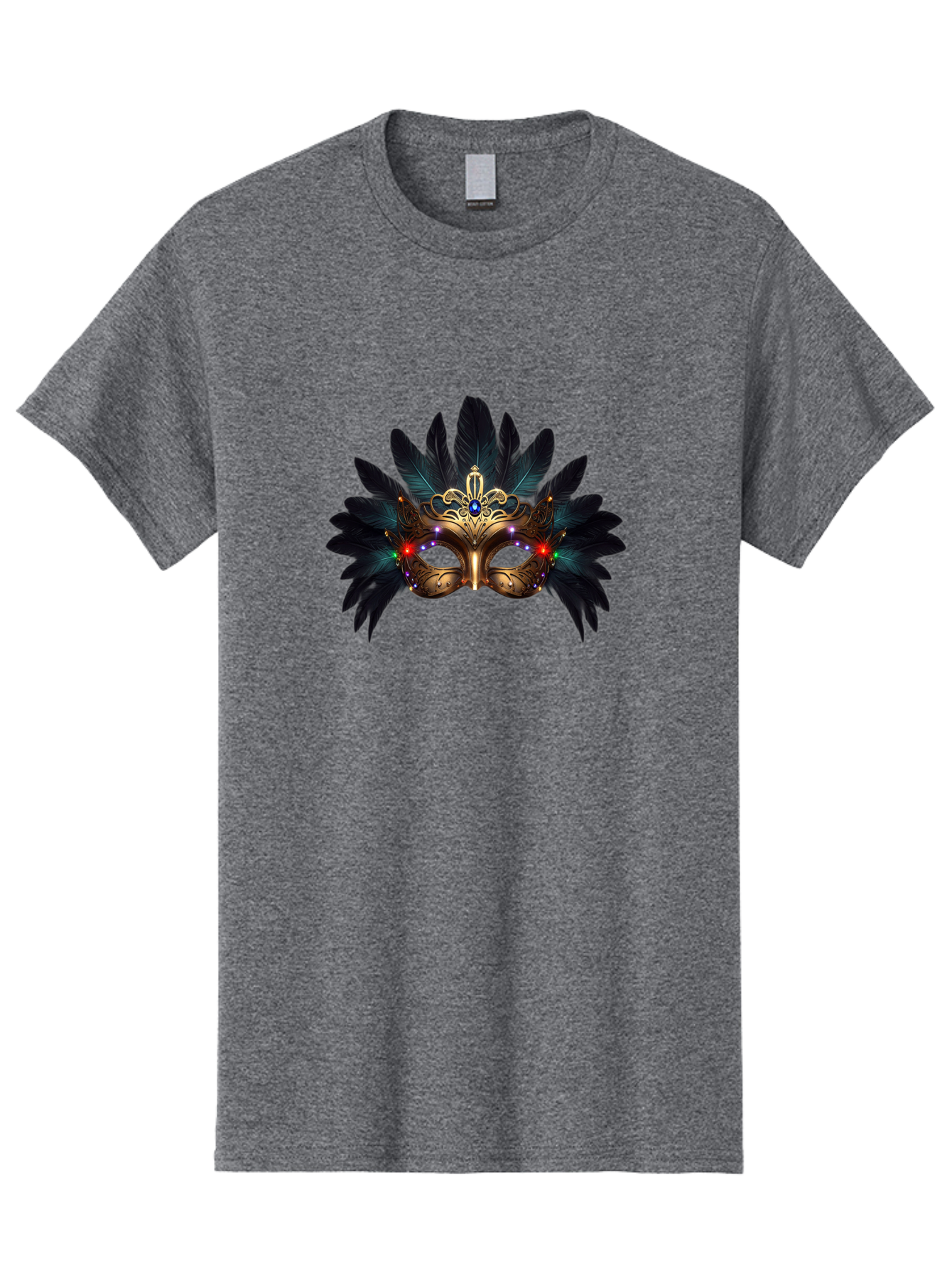 Venetian-Mask-2 Men'S Graphic Tee, 100% Cotton, Comfortable Casual Summer Wear, Machine Washable, Golden Mask, Venetian Mask, Carnival Attire, Masquerade Ball, Decorative Feathers, Gemstone Embellishments, Festive Accessories, Bad889 8
