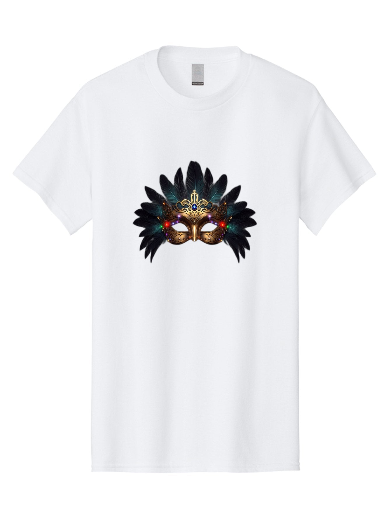 Venetian-Mask-2 Men'S Graphic Tee, 100% Cotton, Comfortable Casual Summer Wear, Machine Washable, Golden Mask, Venetian Mask, Carnival Attire, Masquerade Ball, Decorative Feathers, Gemstone Embellishments, Festive Accessories, Bad889 15