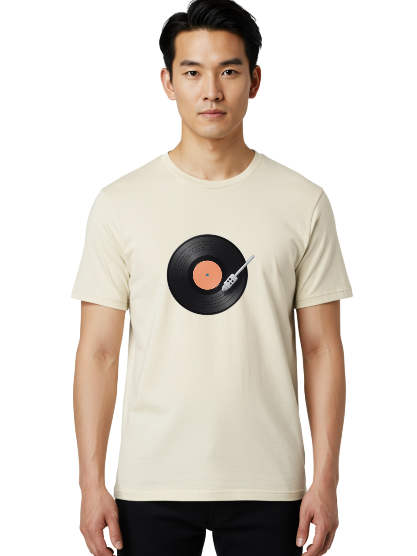 Vinyl-Record-1 Men'S Graphic Tee, 100% Cotton, Comfortable Casual Summer Wear, Machine Washable, Vinyl Record Player, Record Playing, Music Lover, Vinyl Collector, Retro Music, Nostalgic Sound, Classic Tunes, Analog Music, Turntable, Bad896 24