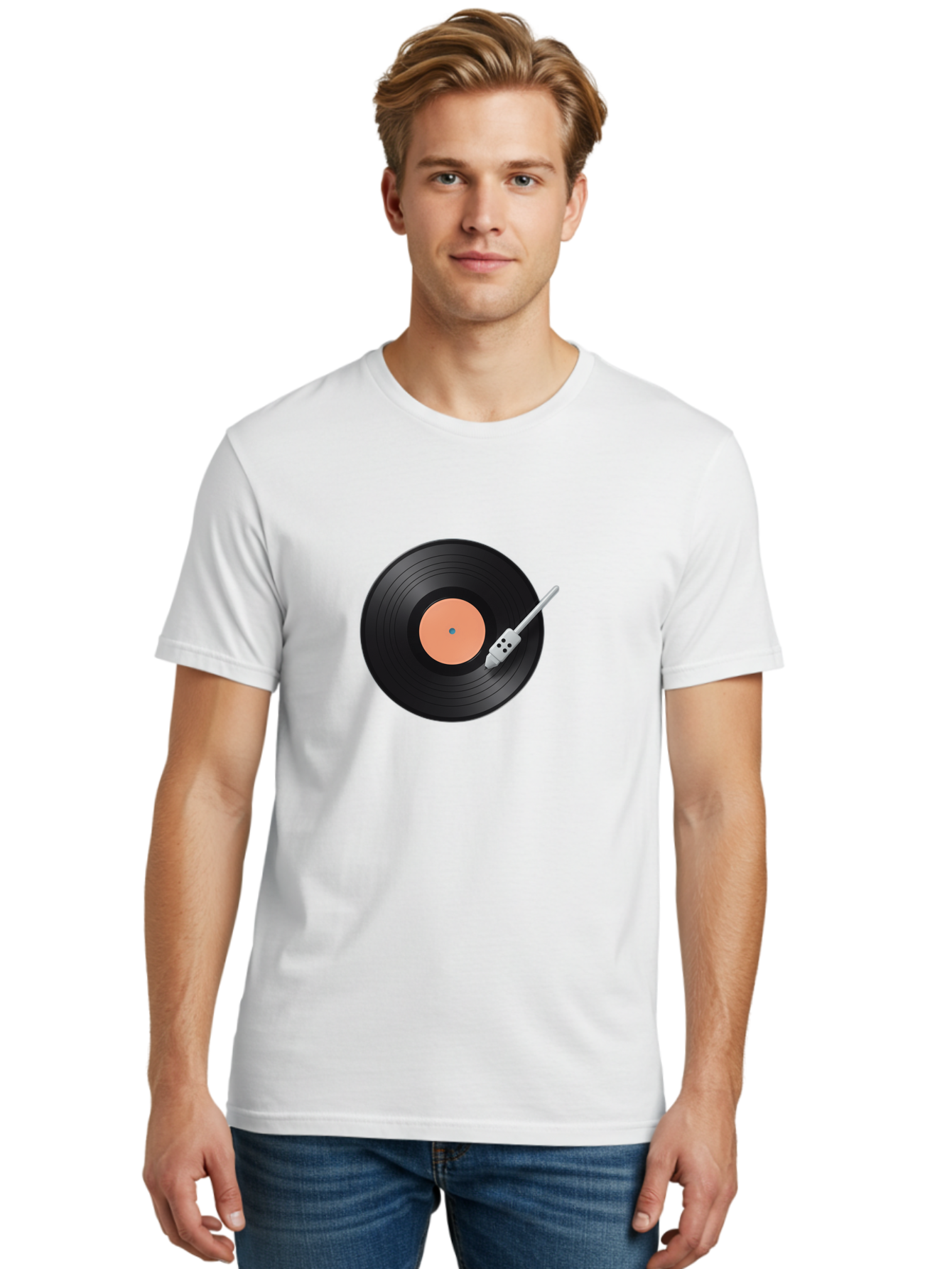 Vinyl-Record-1 Men'S Graphic Tee, 100% Cotton, Comfortable Casual Summer Wear, Machine Washable, Vinyl Record Player, Record Playing, Music Lover, Vinyl Collector, Retro Music, Nostalgic Sound, Classic Tunes, Analog Music, Turntable, Bad896 25