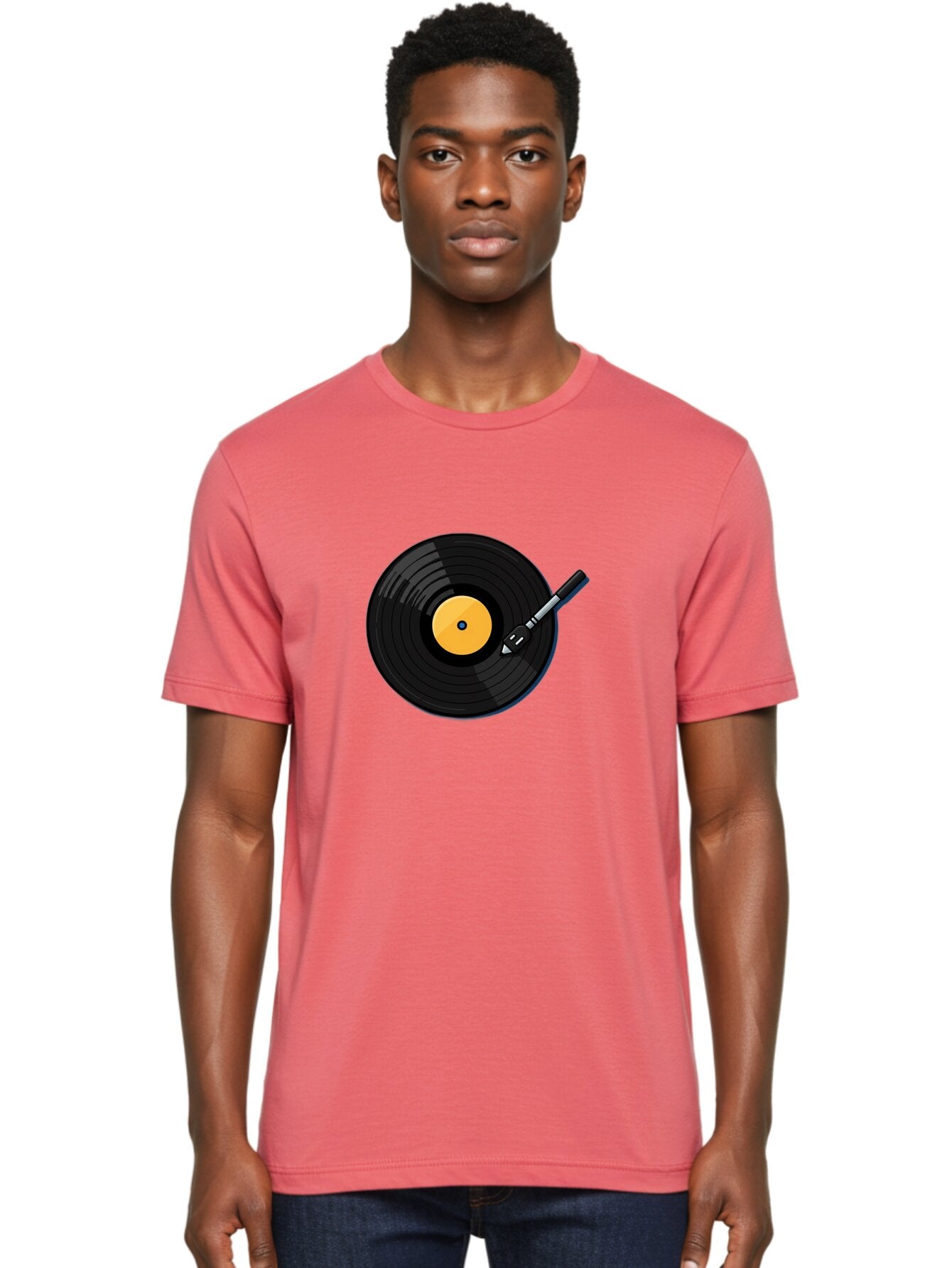 Vinyl-Record-2 Men'S Graphic Tee, 100% Cotton, Comfortable Casual Summer Wear, Machine Washable, Vinyl Record Player, Black Vinyl, Yellow Label, Spinning Records, Music Nostalgia, Retro Audio, Dj Equipment, Vinyl Culture Bad897 20