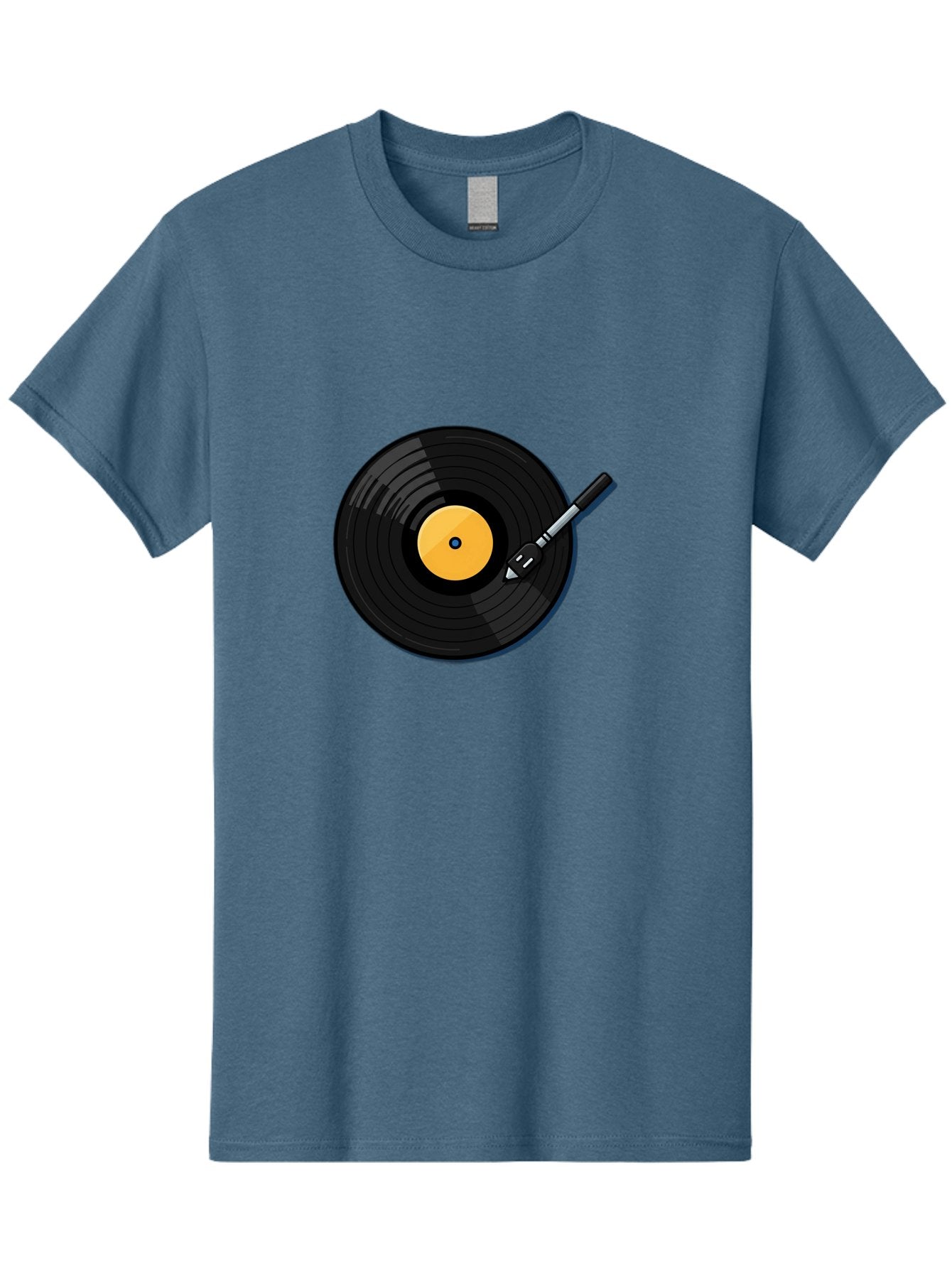 Vinyl-Record-2 Men'S Graphic Tee, 100% Cotton, Comfortable Casual Summer Wear, Machine Washable, Vinyl Record Player, Black Vinyl, Yellow Label, Spinning Records, Music Nostalgia, Retro Audio, Dj Equipment, Vinyl Culture Bad897