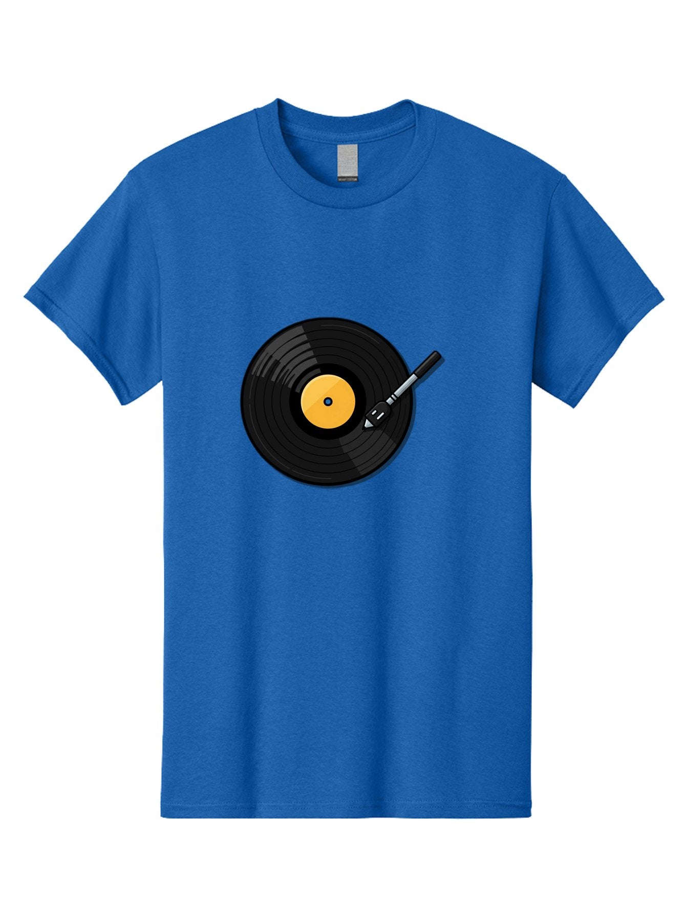 Vinyl-Record-2 Men'S Graphic Tee, 100% Cotton, Comfortable Casual Summer Wear, Machine Washable, Vinyl Record Player, Black Vinyl, Yellow Label, Spinning Records, Music Nostalgia, Retro Audio, Dj Equipment, Vinyl Culture Bad897