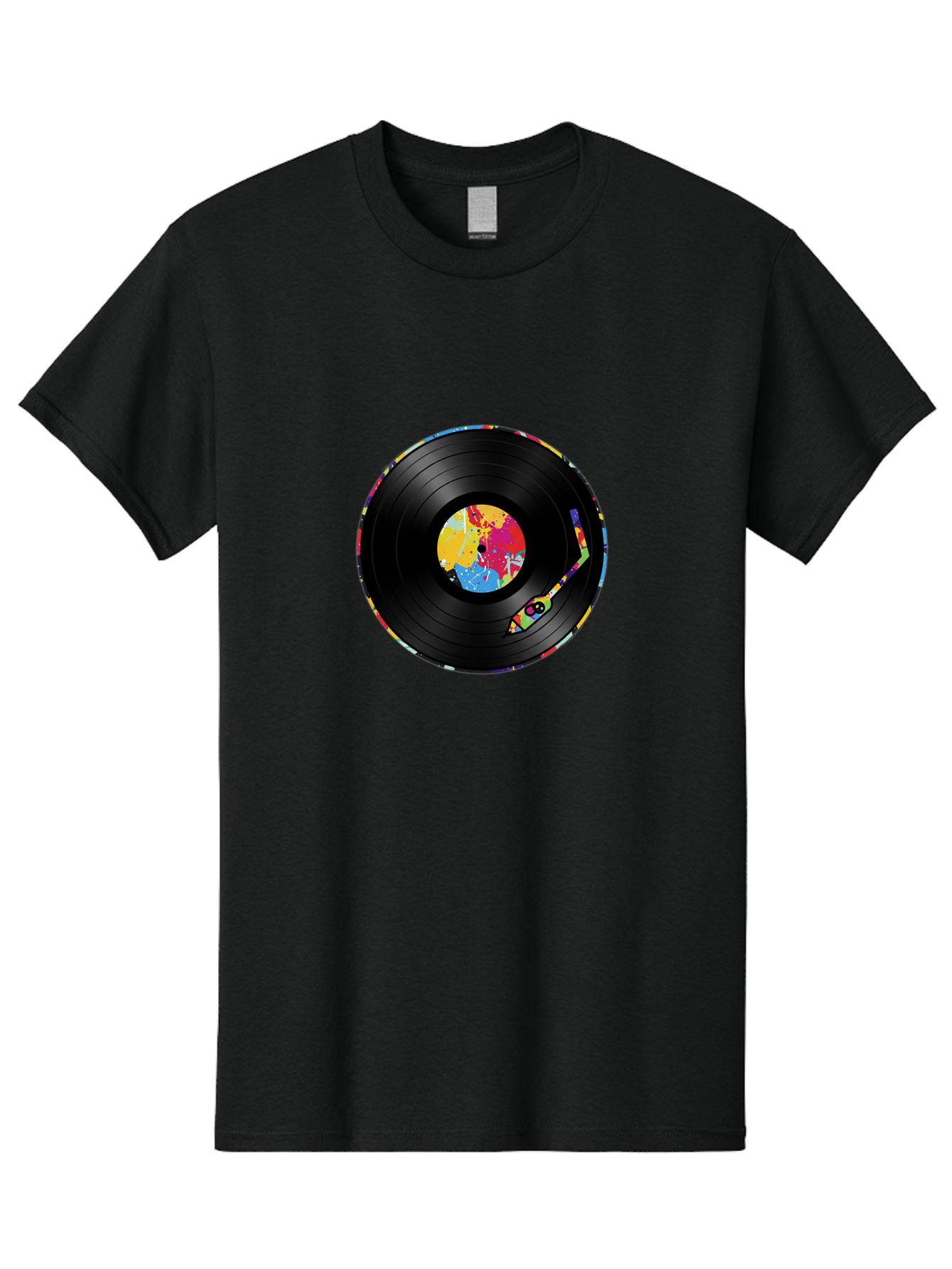 Vinyl-Record-3 Men'S Graphic Tee, 100% Cotton, Comfortable Casual Summer Wear, Machine Washable, Vinyl Record, Colorful Label, Music Art, Paint Splatter Design, Album Cover, Music Lover, Retro Vibe, Record Collector Bad898 3