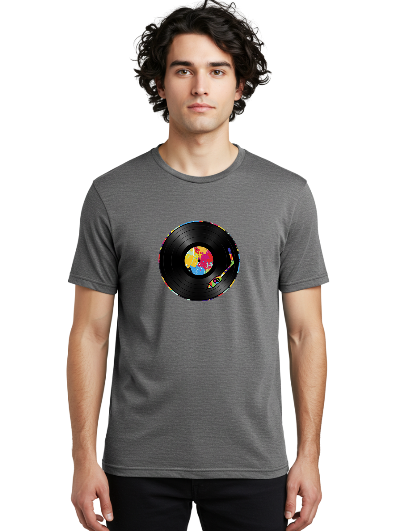 Vinyl-Record-3 Men'S Graphic Tee, 100% Cotton, Comfortable Casual Summer Wear, Machine Washable, Vinyl Record, Colorful Label, Music Art, Paint Splatter Design, Album Cover, Music Lover, Retro Vibe, Record Collector Bad898 22