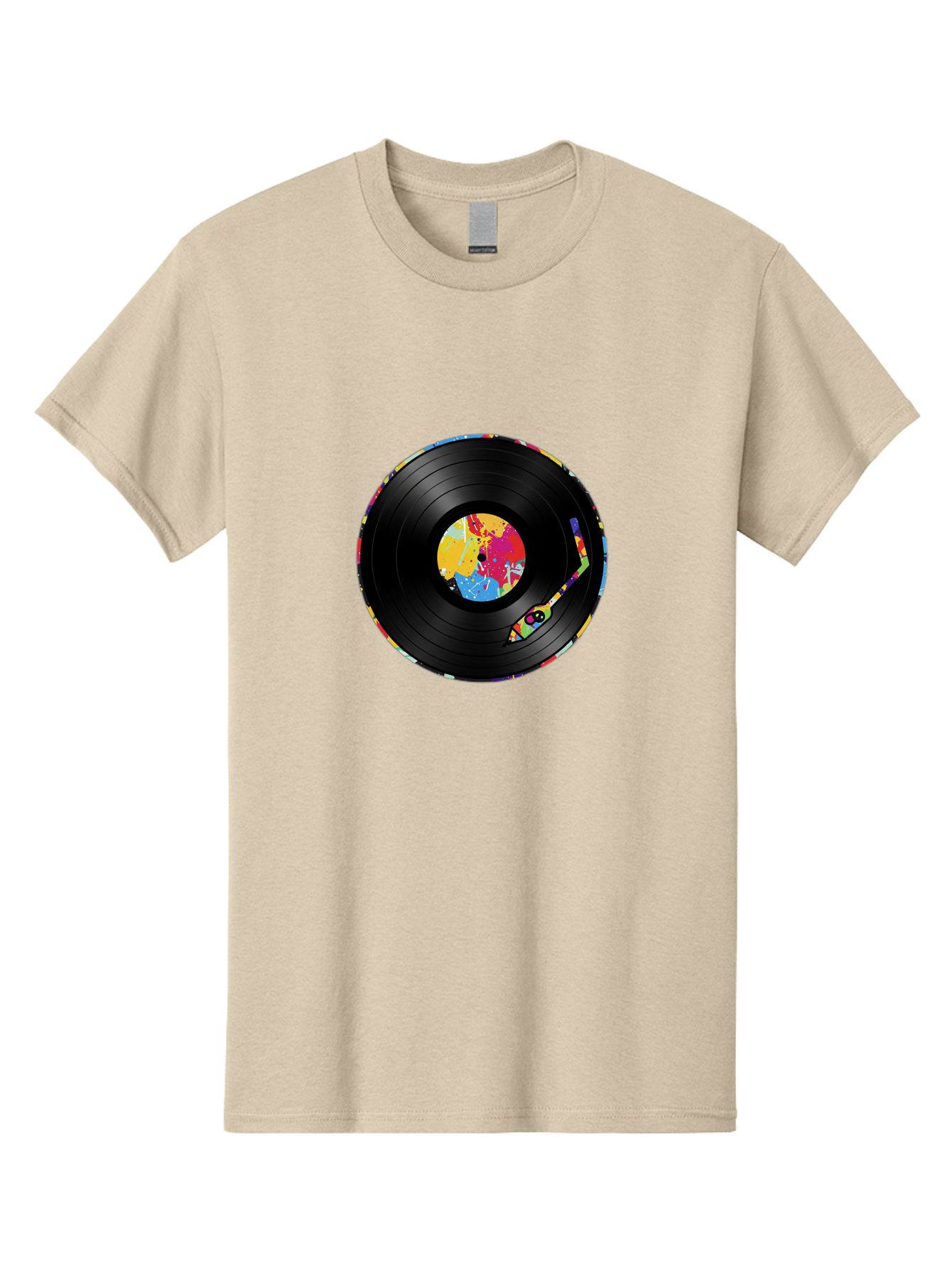 Vinyl-Record-3 Men'S Graphic Tee, 100% Cotton, Comfortable Casual Summer Wear, Machine Washable, Vinyl Record, Colorful Label, Music Art, Paint Splatter Design, Album Cover, Music Lover, Retro Vibe, Record Collector Bad898 10