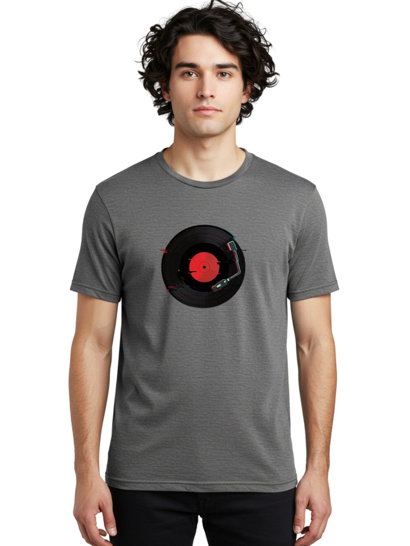 Vinyl-Record-Player-2 Men'S Graphic Tee, 100% Cotton, Comfortable Casual Summer Wear, Machine Washable, Vinyl Record, Record Player, Music, Black Vinyl, Red Label, Dj Equipment, Turntable, Music Player, Retro Audio Bad900 26