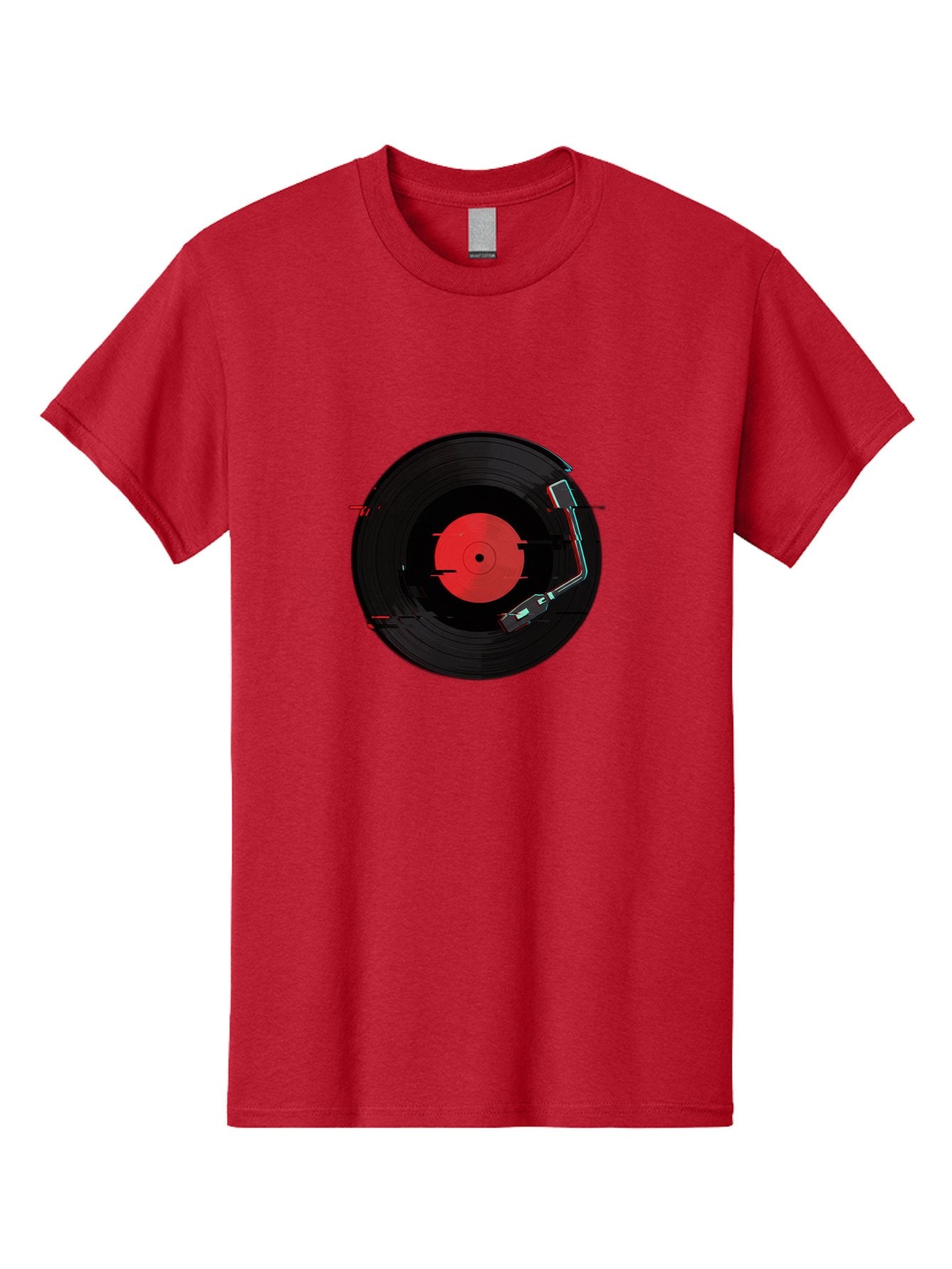 Vinyl-Record-Player-2 Men'S Graphic Tee, 100% Cotton, Comfortable Casual Summer Wear, Machine Washable, Vinyl Record, Record Player, Music, Black Vinyl, Red Label, Dj Equipment, Turntable, Music Player, Retro Audio Bad900 4